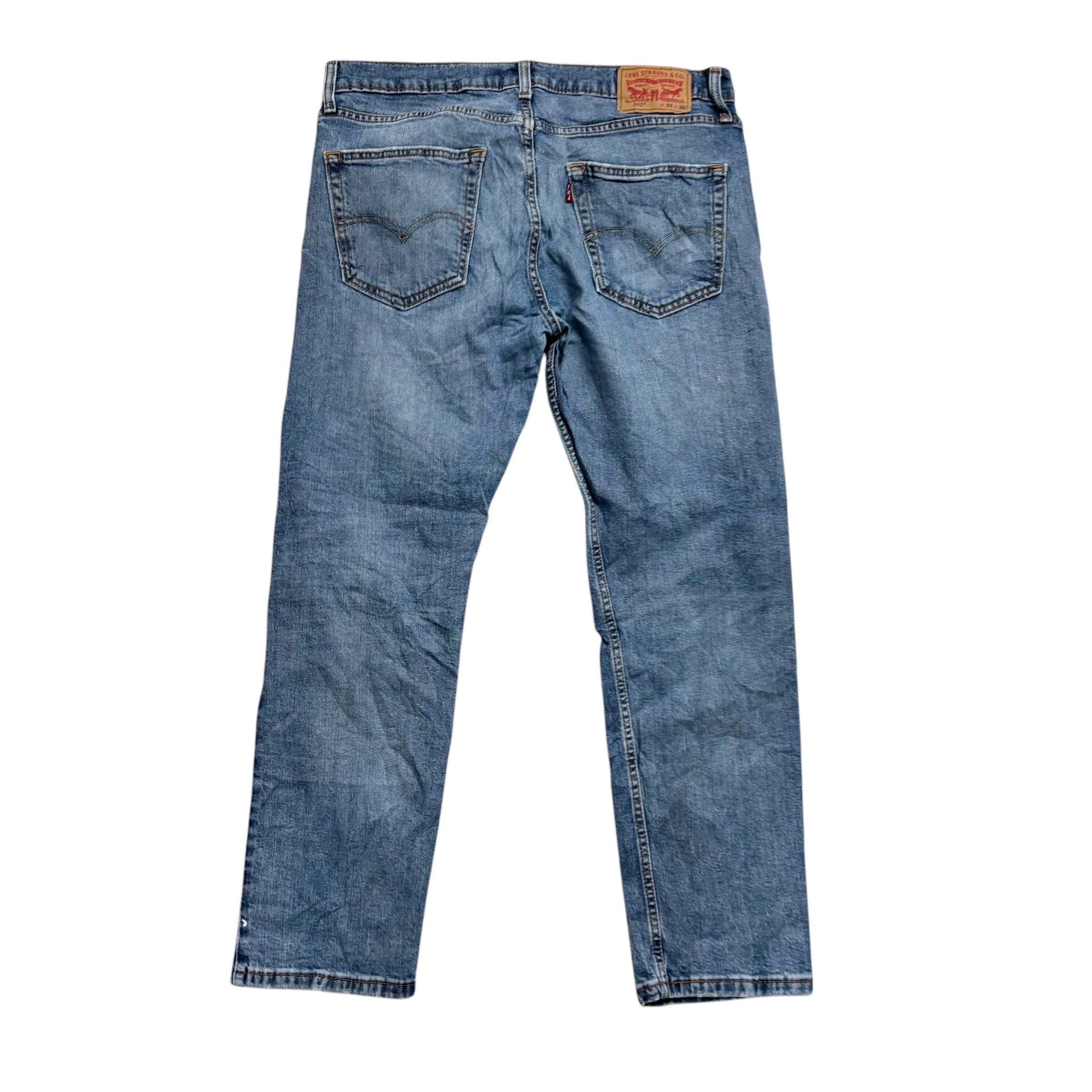 Levis 502 Jeans W34 L29 Mens Light Blue Regular Tapered Fit Stretch Denim (F)