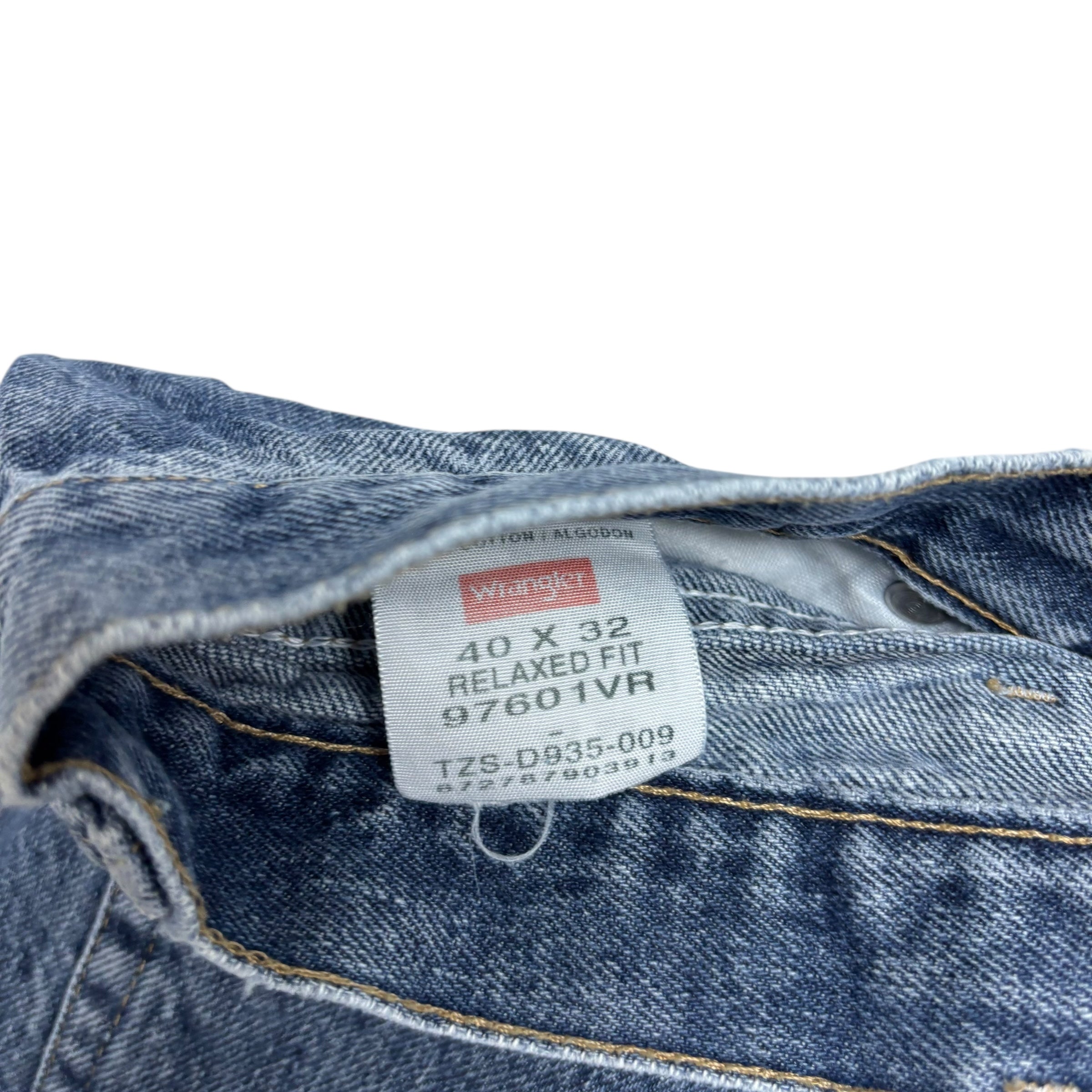 Wrangler Jeans W40 L32 Mens Mid Blue Relaxed Straight Fit Baggy Denim (E)