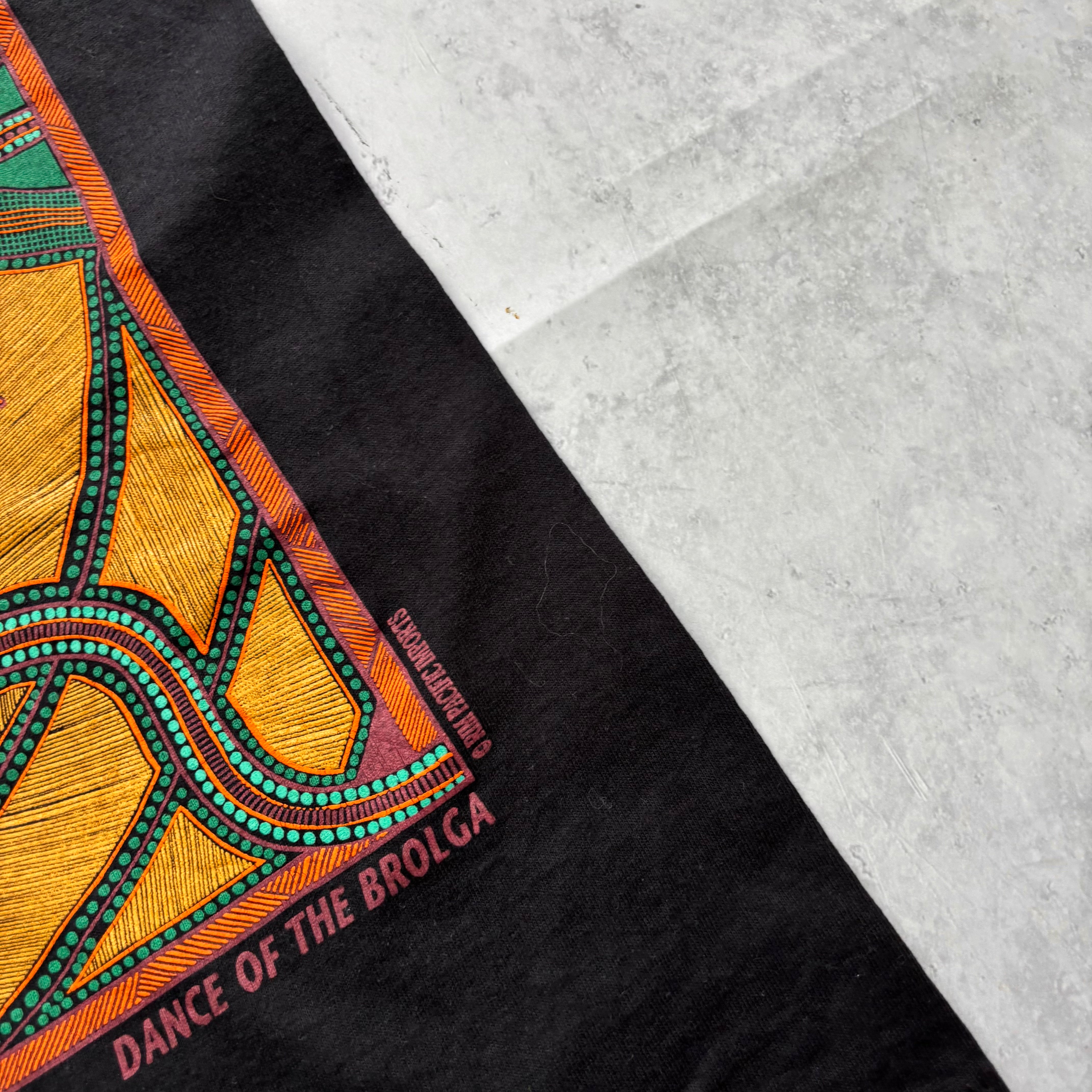 Vintage T Shirt Mens Small Black Single Stitch Graphic Print 90s Bird Nature (E)