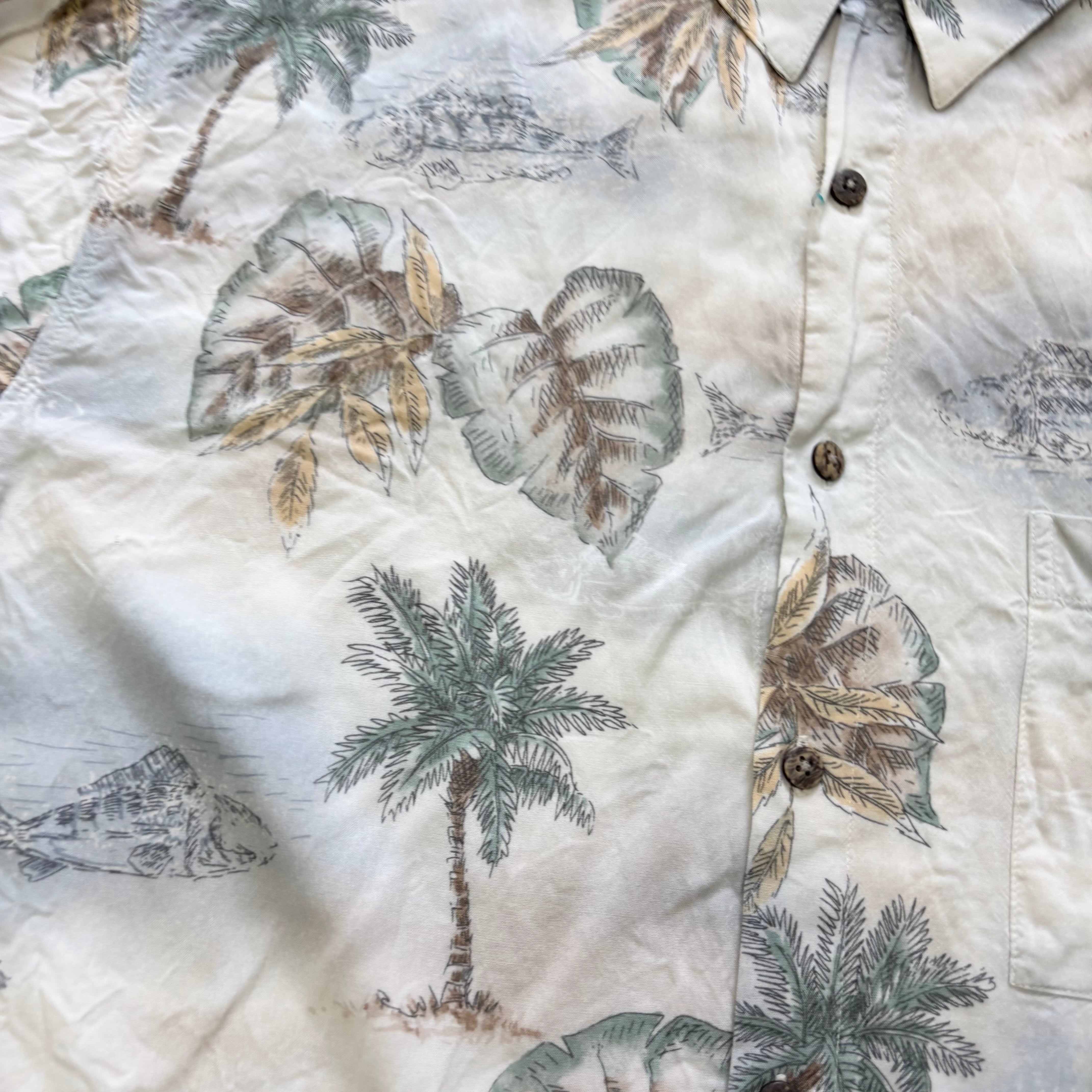Vintage Hawaiian Shirt Mens Large Multicoloured Aloha Short Sleeve Rayon (E)