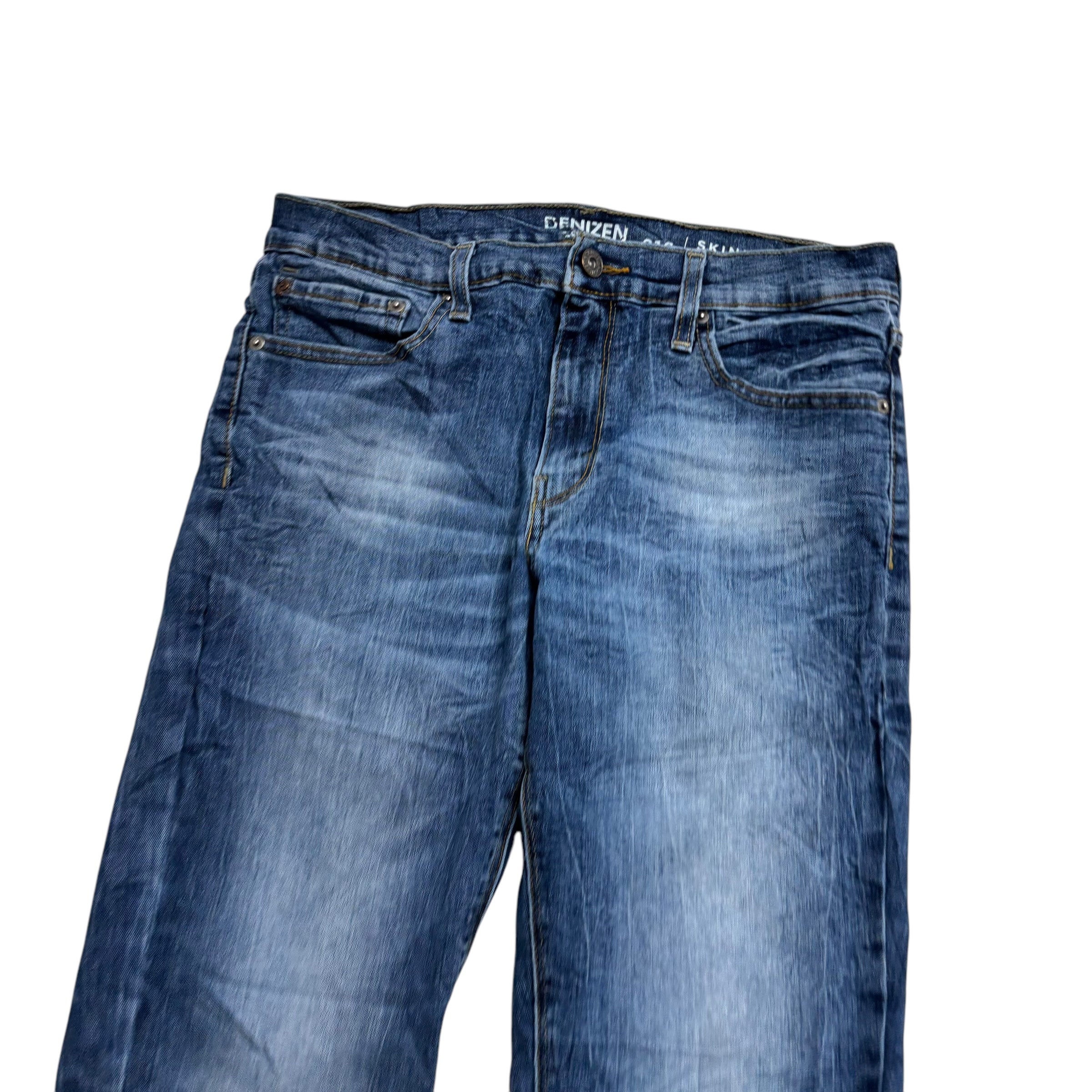 Levis 216 Denizen Jeans W33 L32 Mens Mid Blue Skinny Fit Stretch Denim (E)