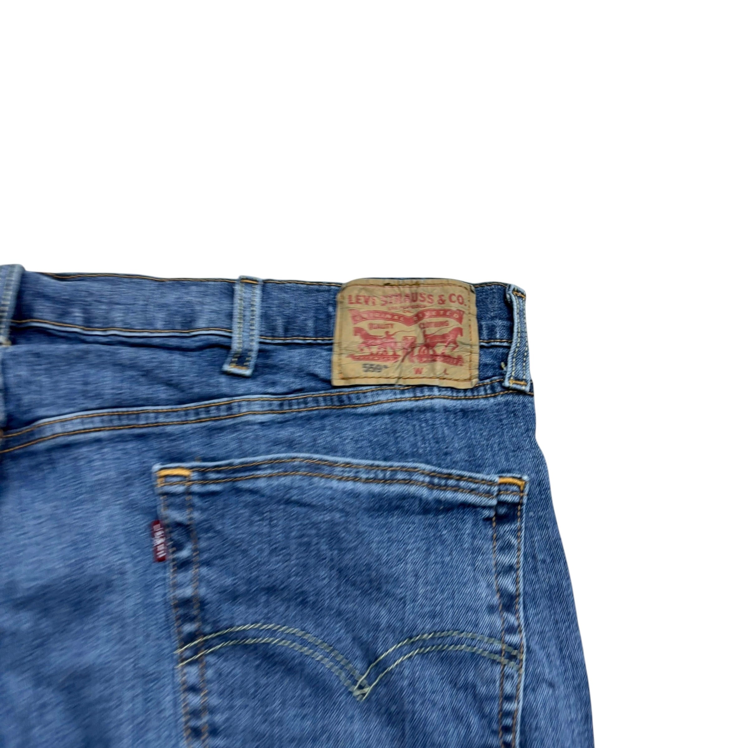 Levis 559 Jeans W42 L31 Mens Mid Blue Relaxed Straight Fit Stretch Denim