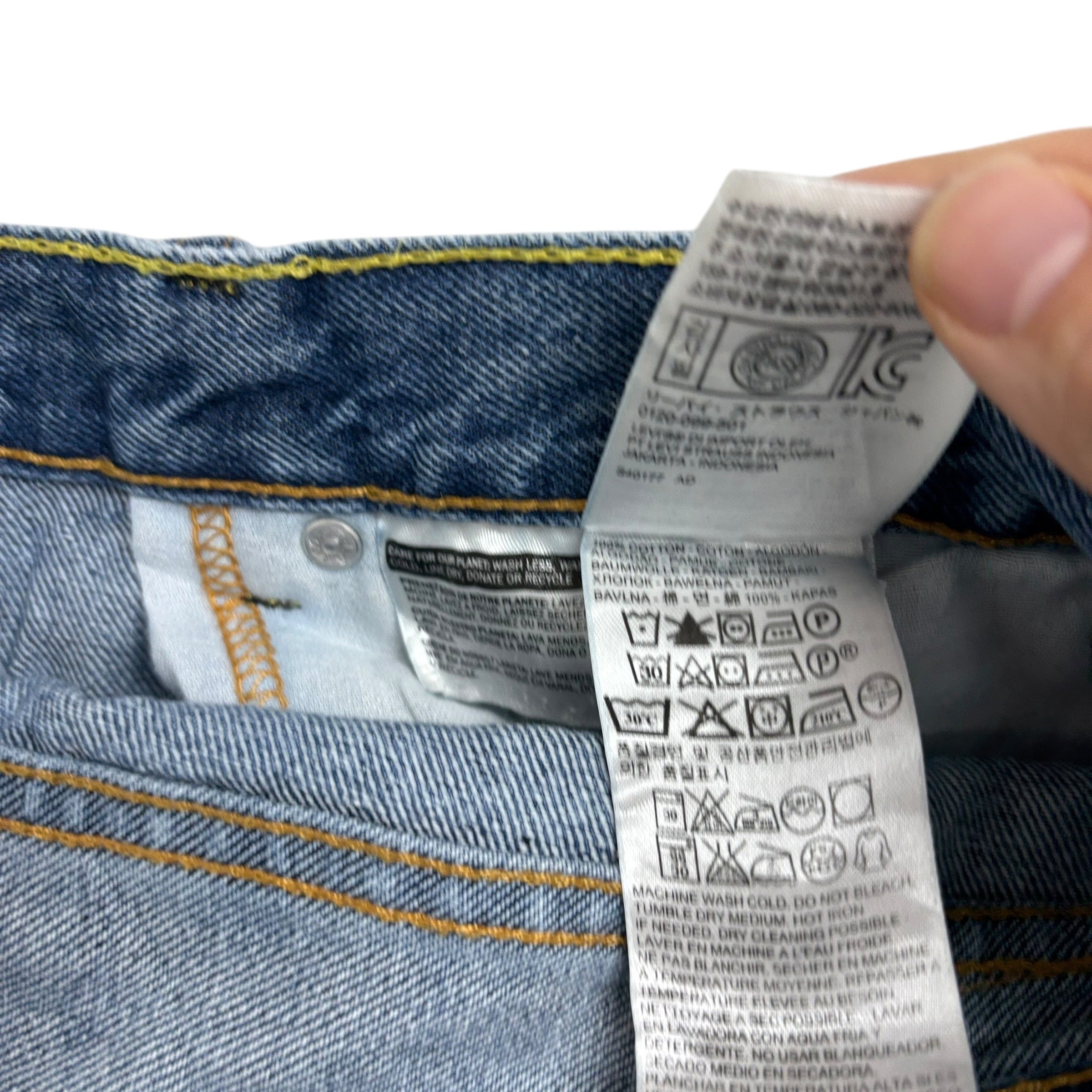 Levis 505 Jeans W36 L29 Mens Light Blue Regular Straight Fit Denim (E)