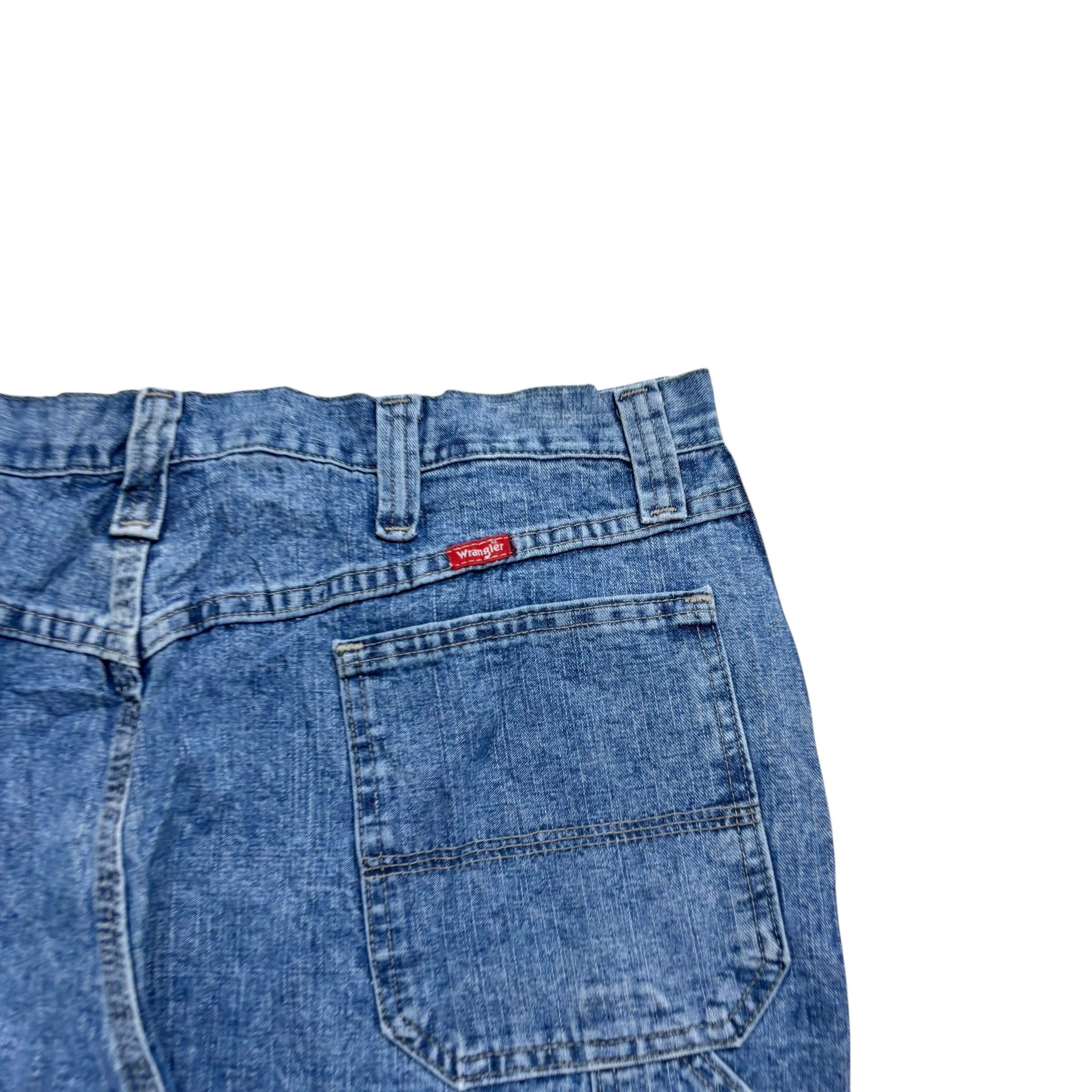 Wrangler Baggy Jorts W38 Mens Light Blue Denim Shorts Relaxed Fit Carpenter (E)