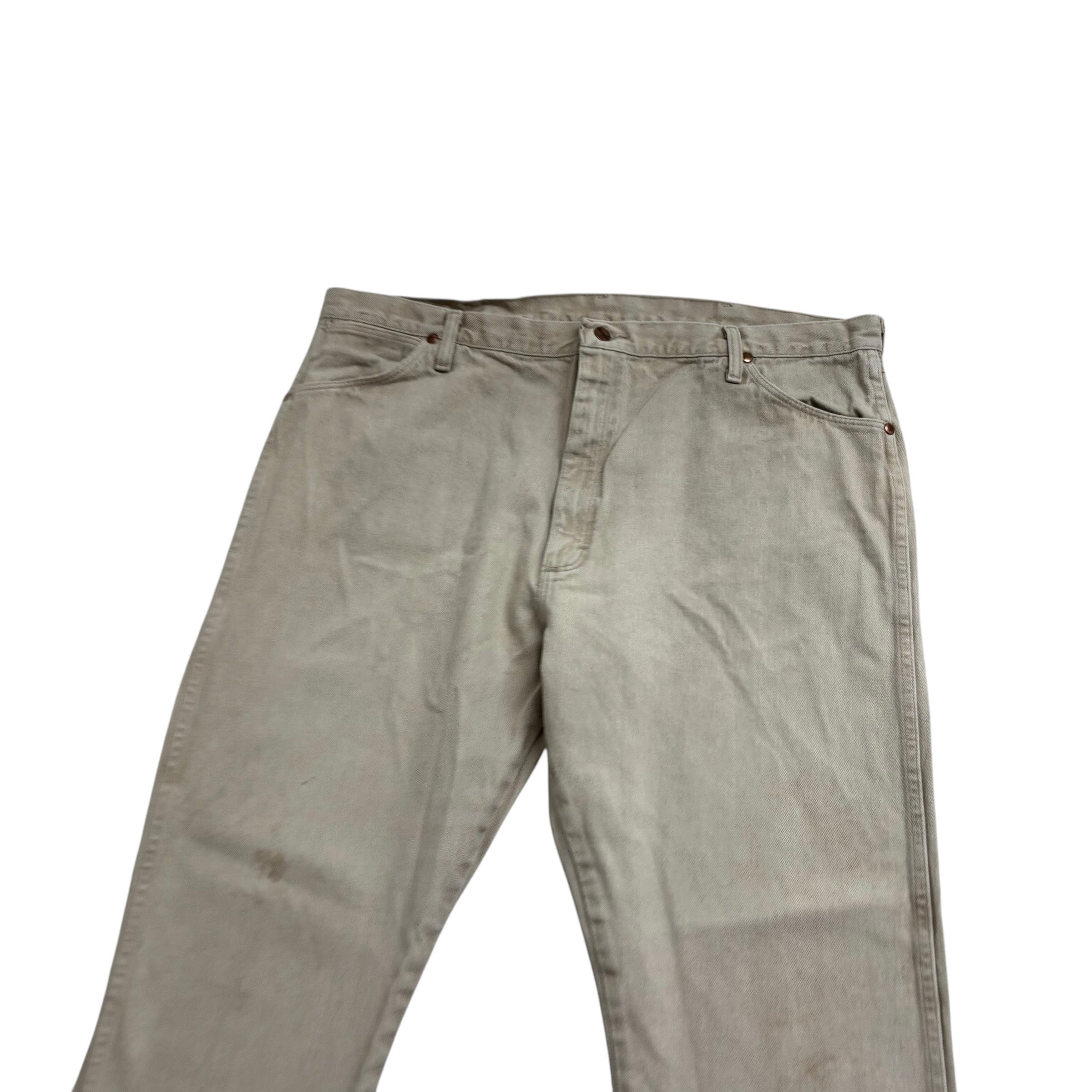 Wrangler Jeans Cowboy Cut W42 L30 Mens Cream 13MWZ Original Fit Denim (F)