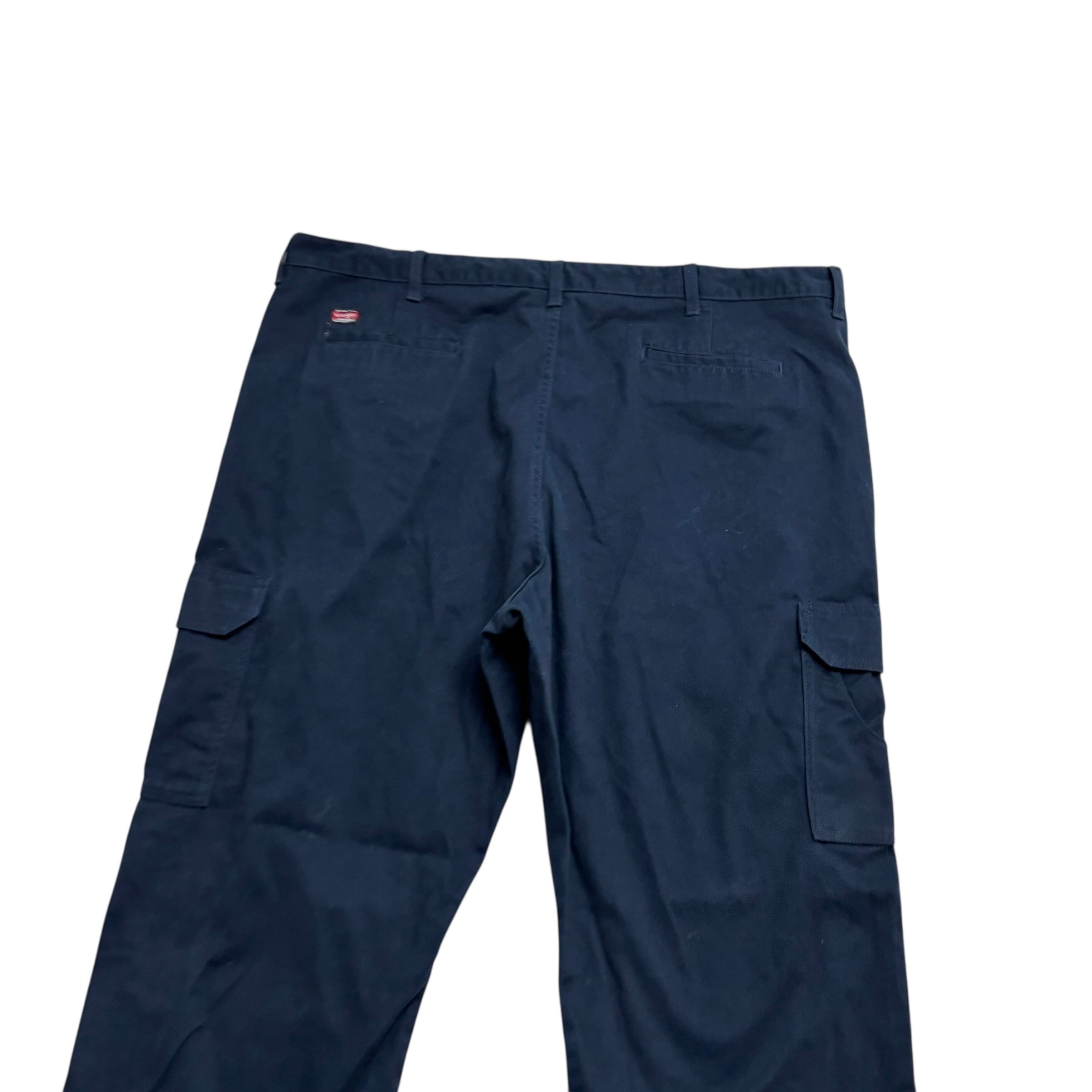 Wrangler Cargo Trousers W44 L32 Mens Navy Blue Relaxed Straight Fit Pants (E)