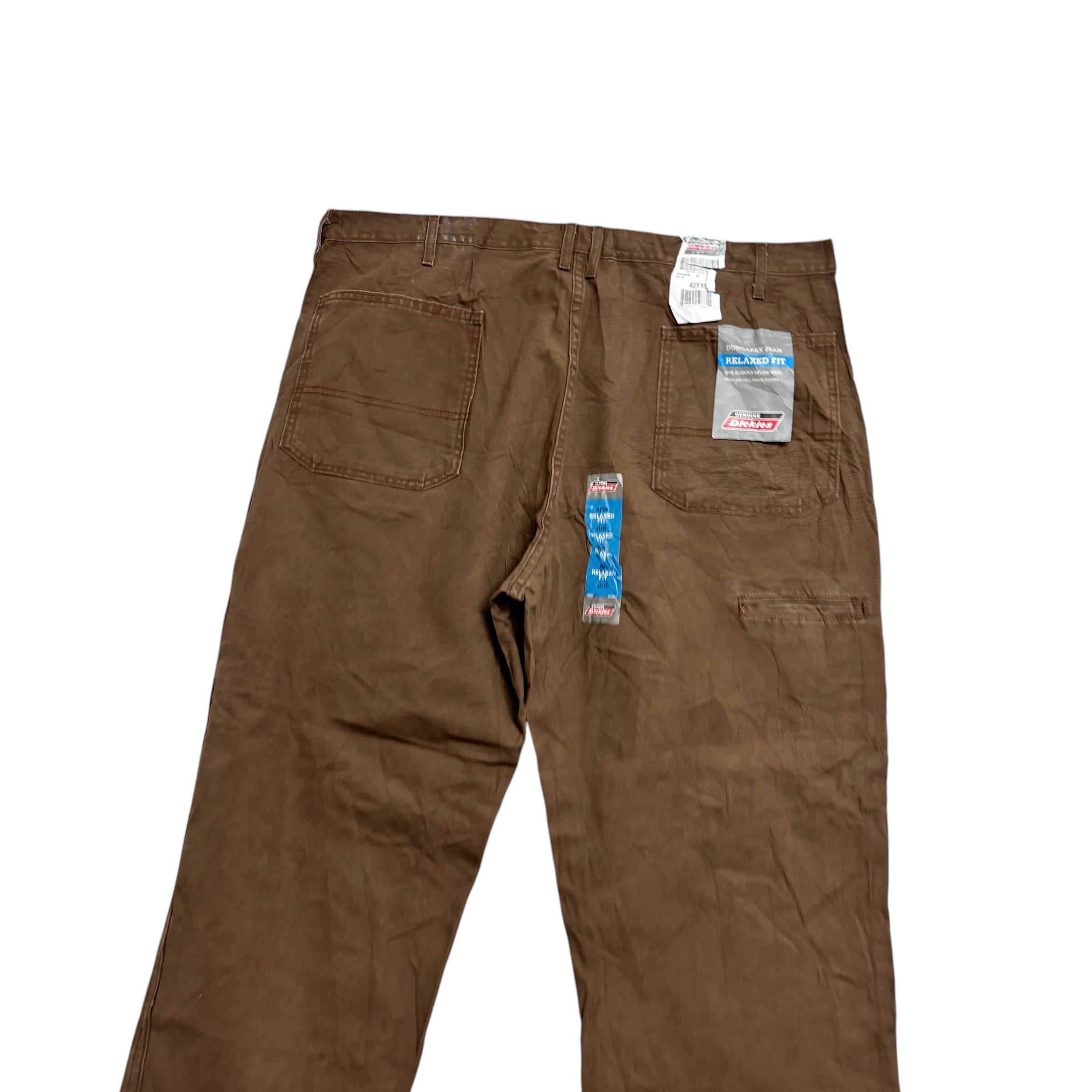 Dickies Carpenter Pants W42 L30 Mens Brown Relaxed Straight Fit Trousers Jeans
