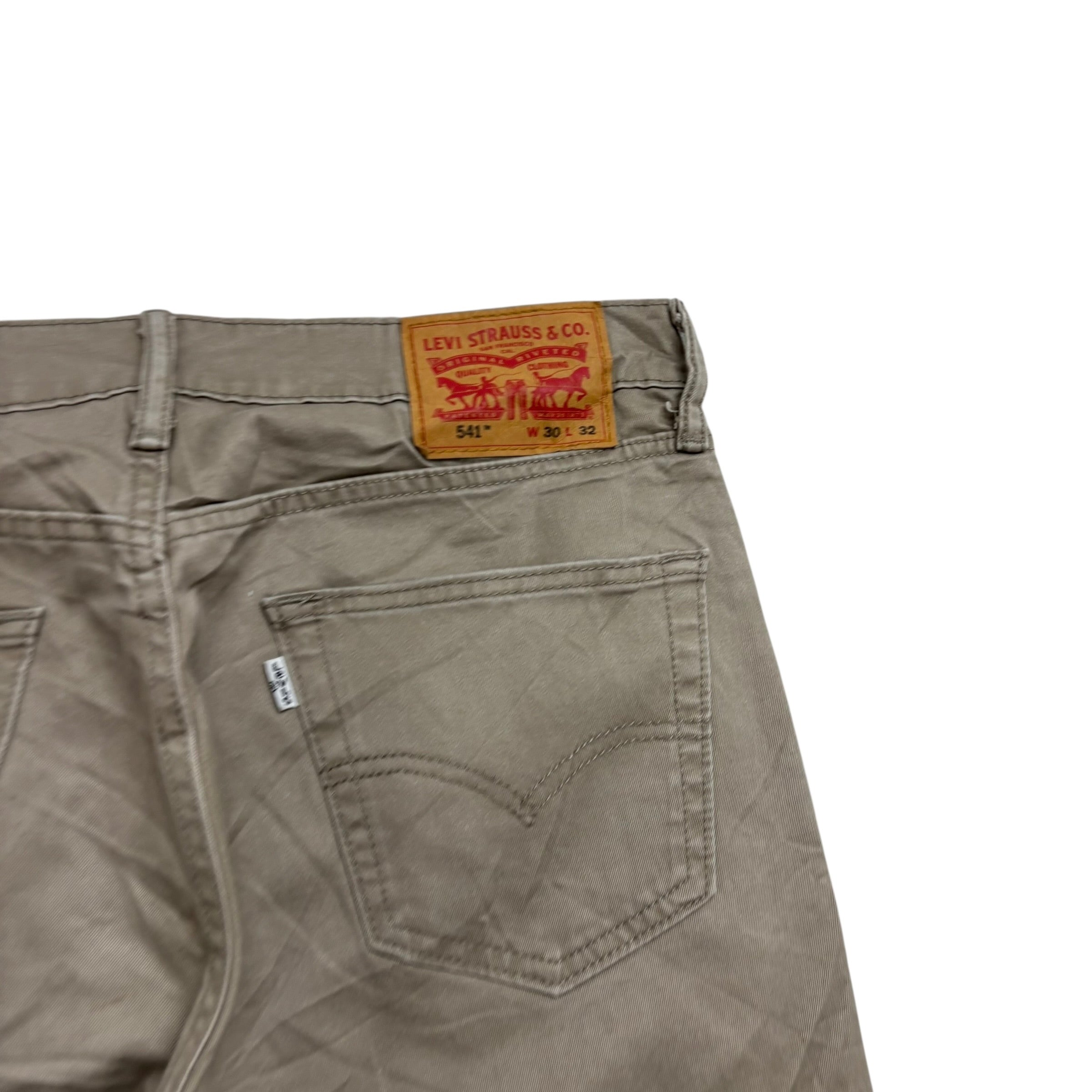 Levis 541 Trousers W30 L32 Mens Beige Athletic Tapered Fit Stretch Pants (E)