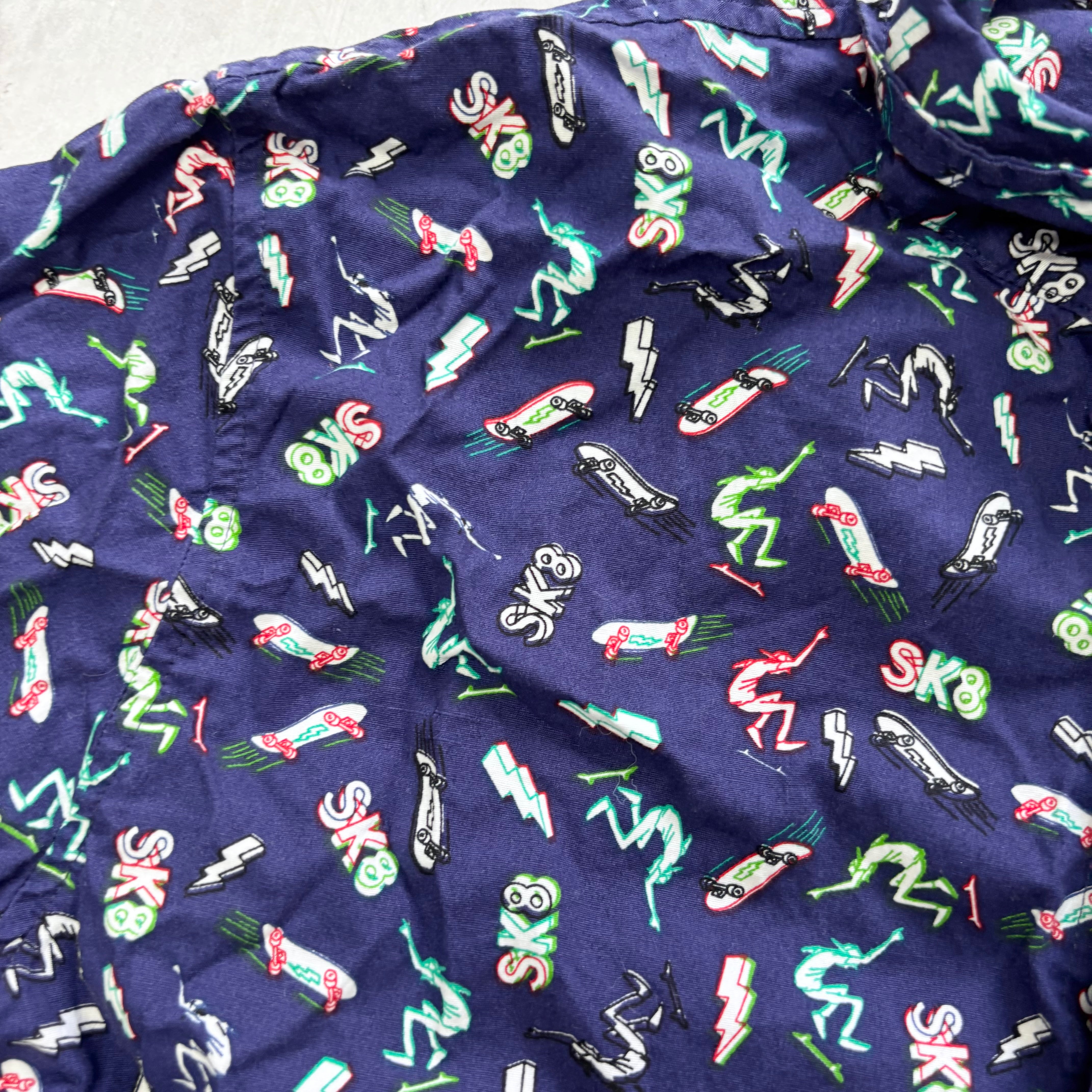 Hawaiian Shirt Mens Small Navy Blue Floral Aloha Short Sleeve Rayon (E)