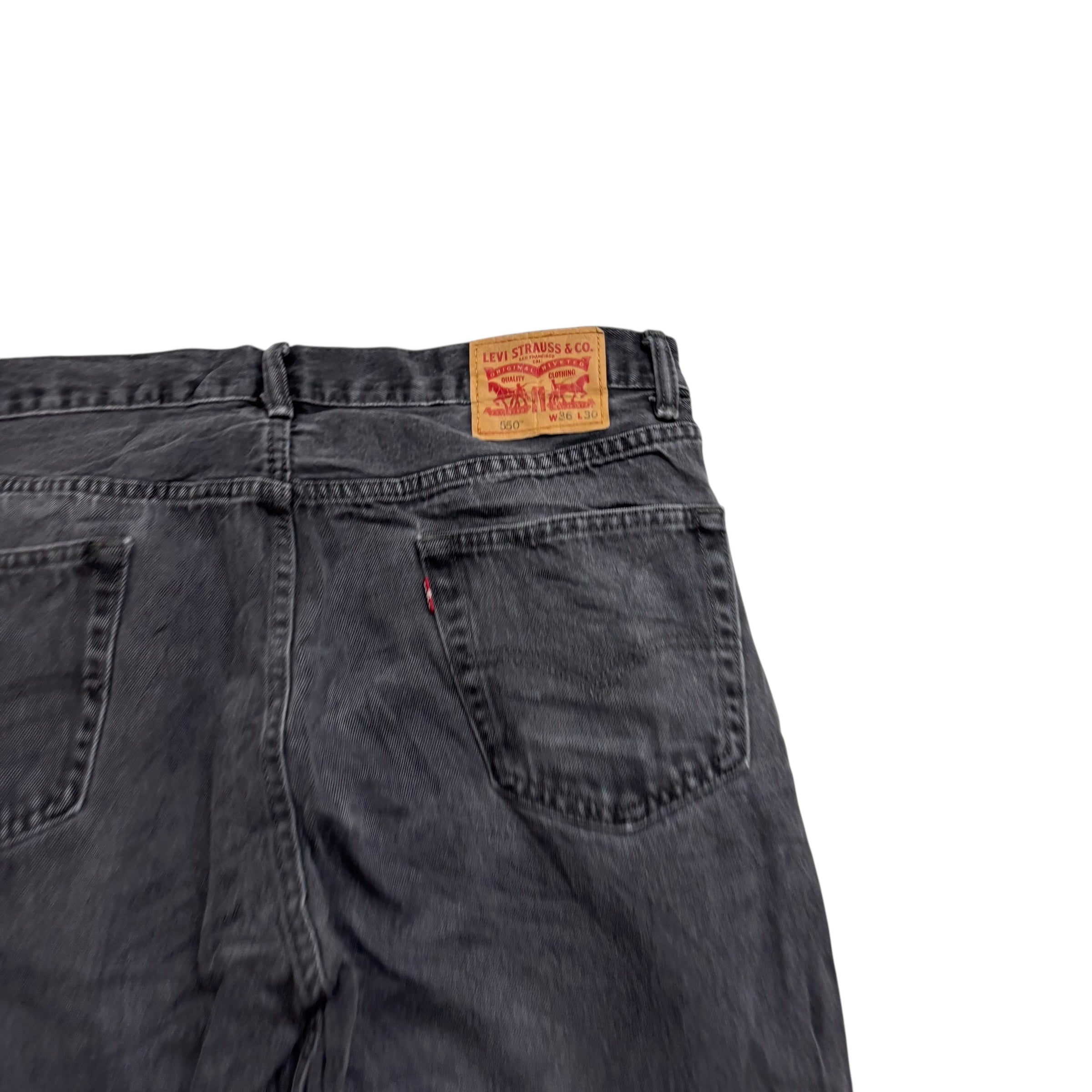 Levis 550 Jeans W36 L30 Mens Black Baggy Relaxed Straight Fit Denim