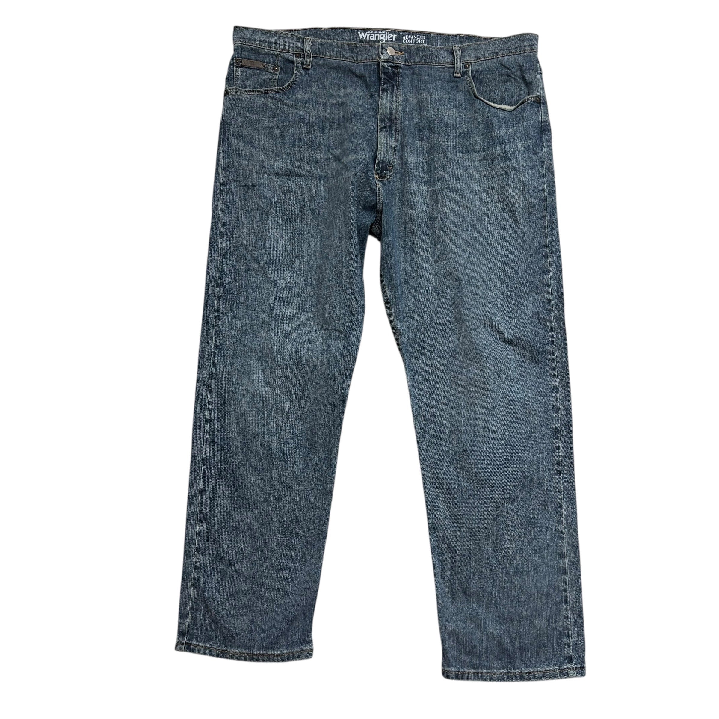 Wrangler Jeans W42 L30 Mens Blue Relaxed Straight Fit Stretch Denim (E)