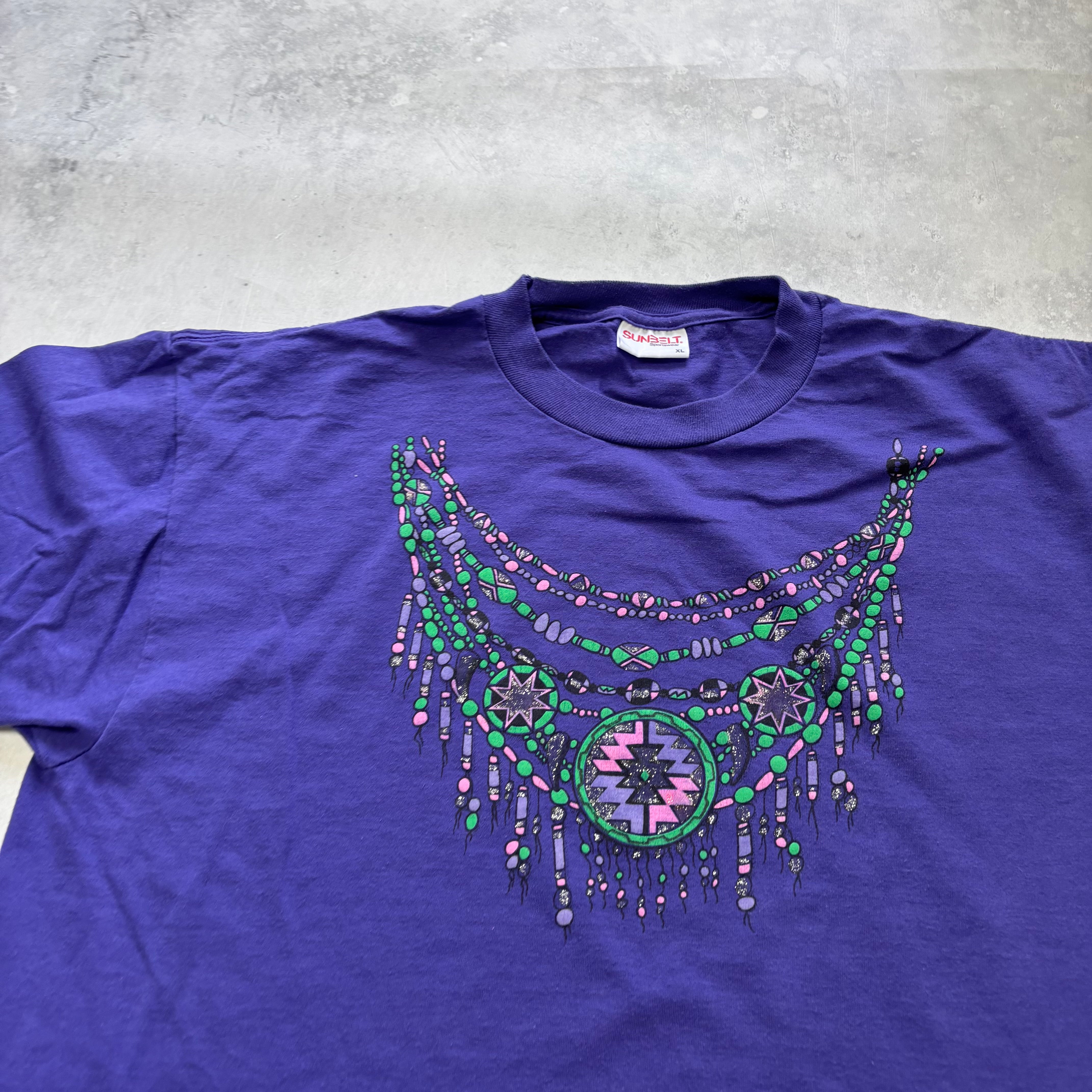 Vintage T Shirt Mens XL Purple Graphic Print 90s USA Western (E)