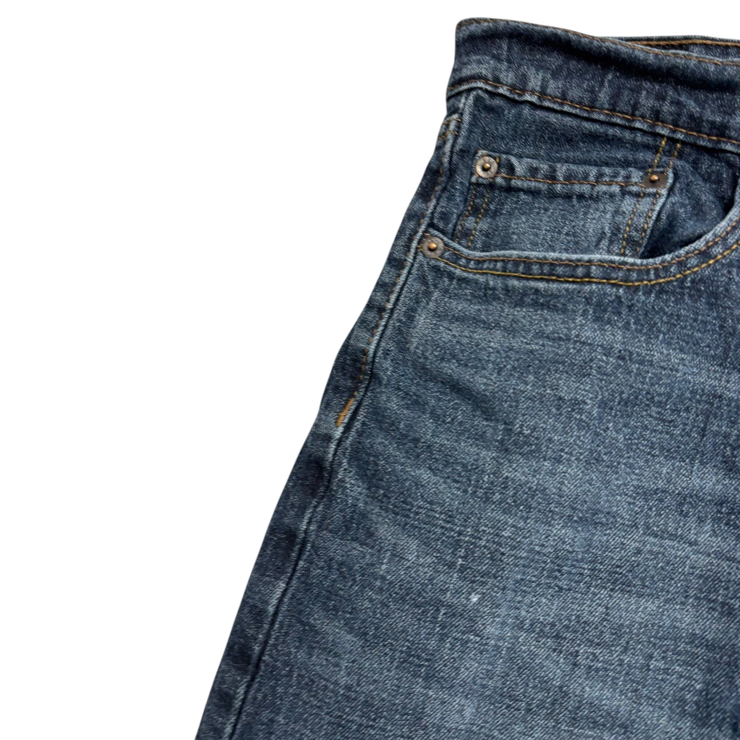 Levis Signature Jeans W36 L30 Mens Dark Blue Relaxed Straight Fit Stretch Denim