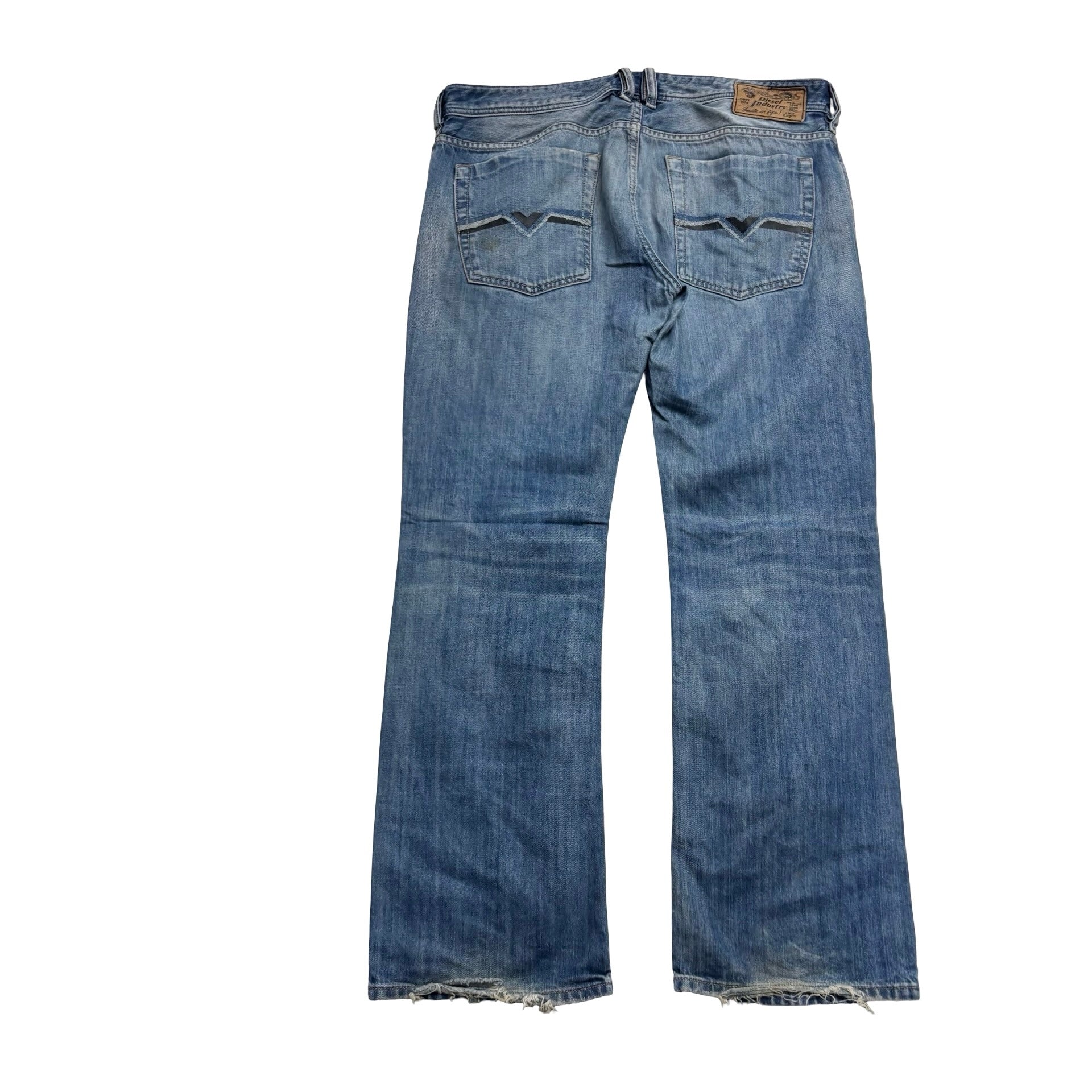 Diesel Zatiny Jeans W34 L30 Mens Mid Blue Regular Bootcut Fit Denim (F)