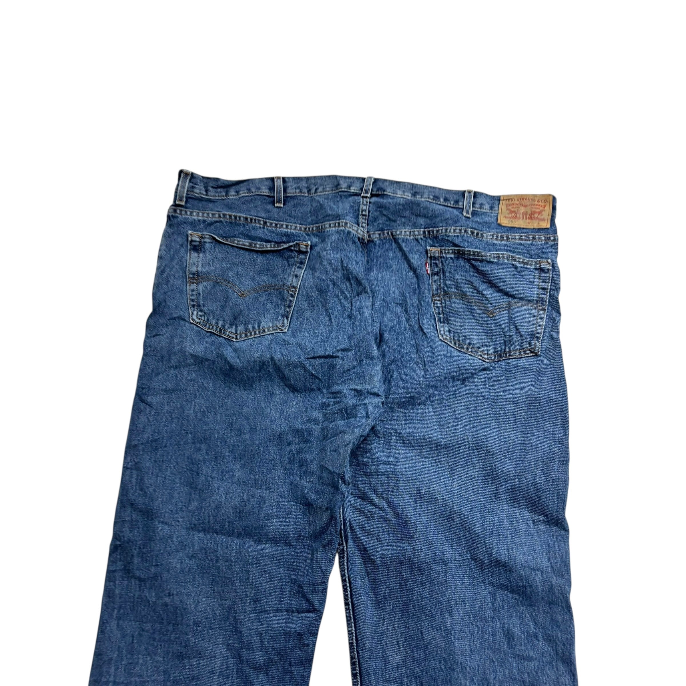 Levis 505 Jeans W50 L32 Mens Mid Blue Regular Straight Fit Denim (F)