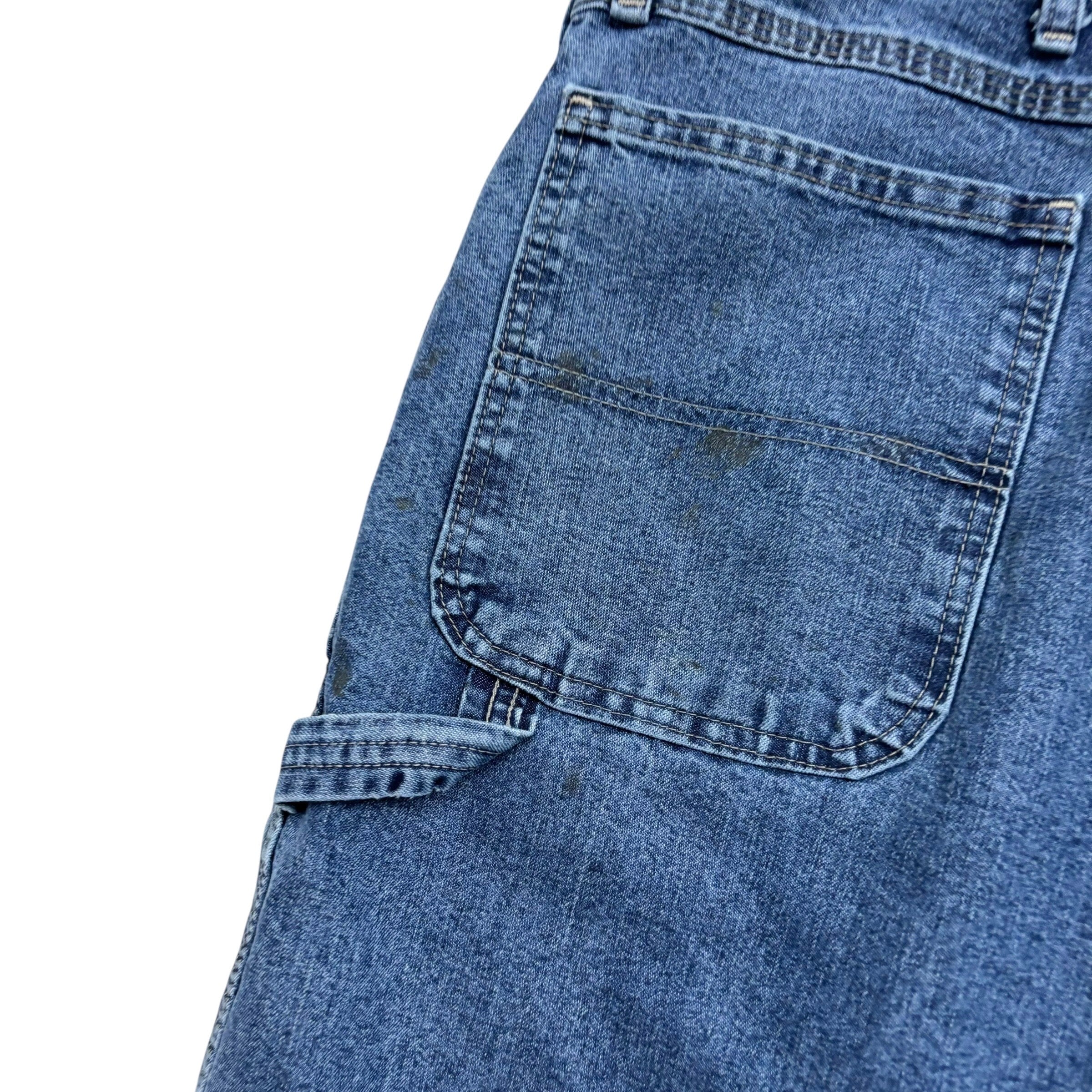 Wrangler Carpenter Jeans W42 L32 Mens Mid Blue Relaxed Straight Fit Denim (F)