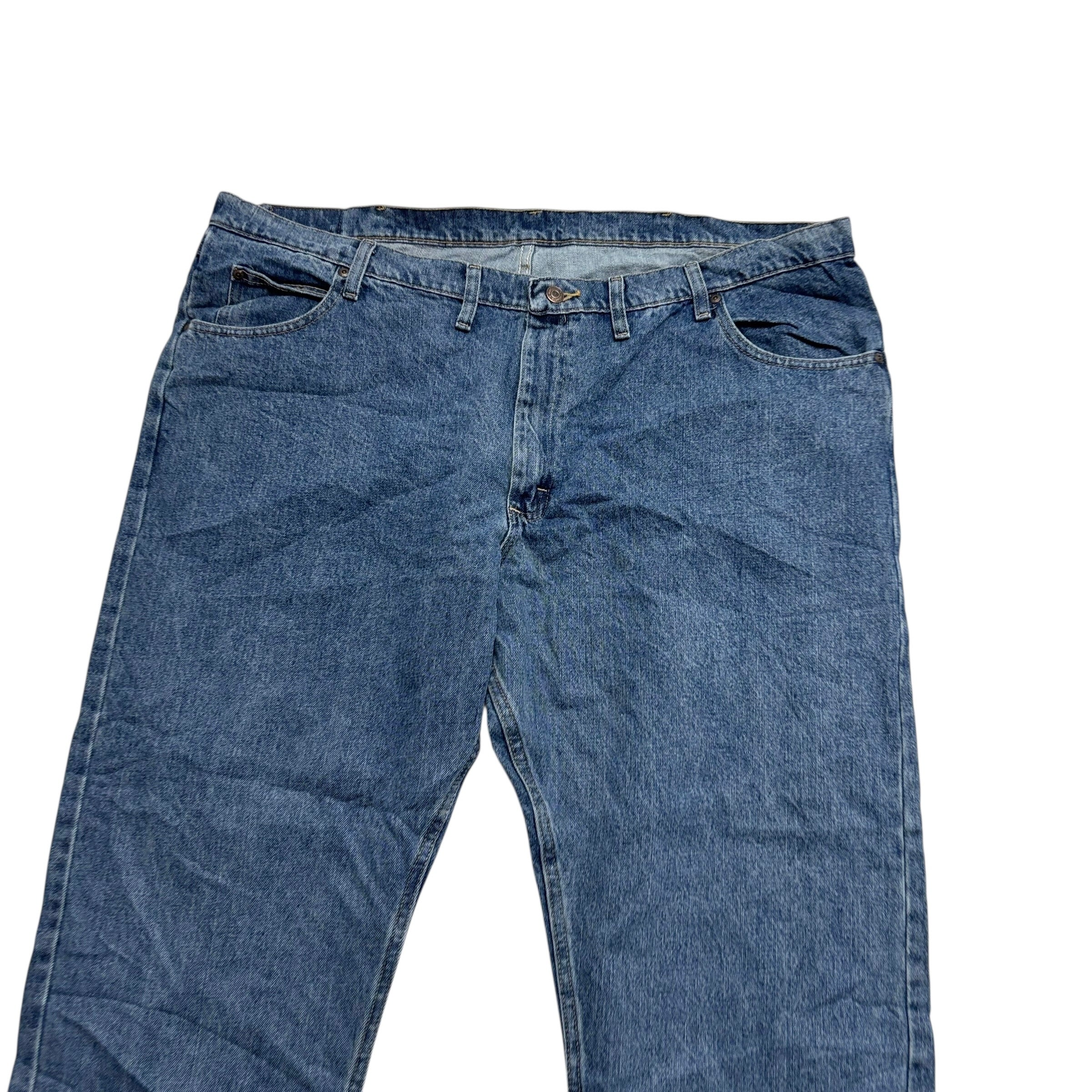 Wrangler Jeans W46 L29 Mens Mid Blue Relaxed Straight Fit Denim (E)