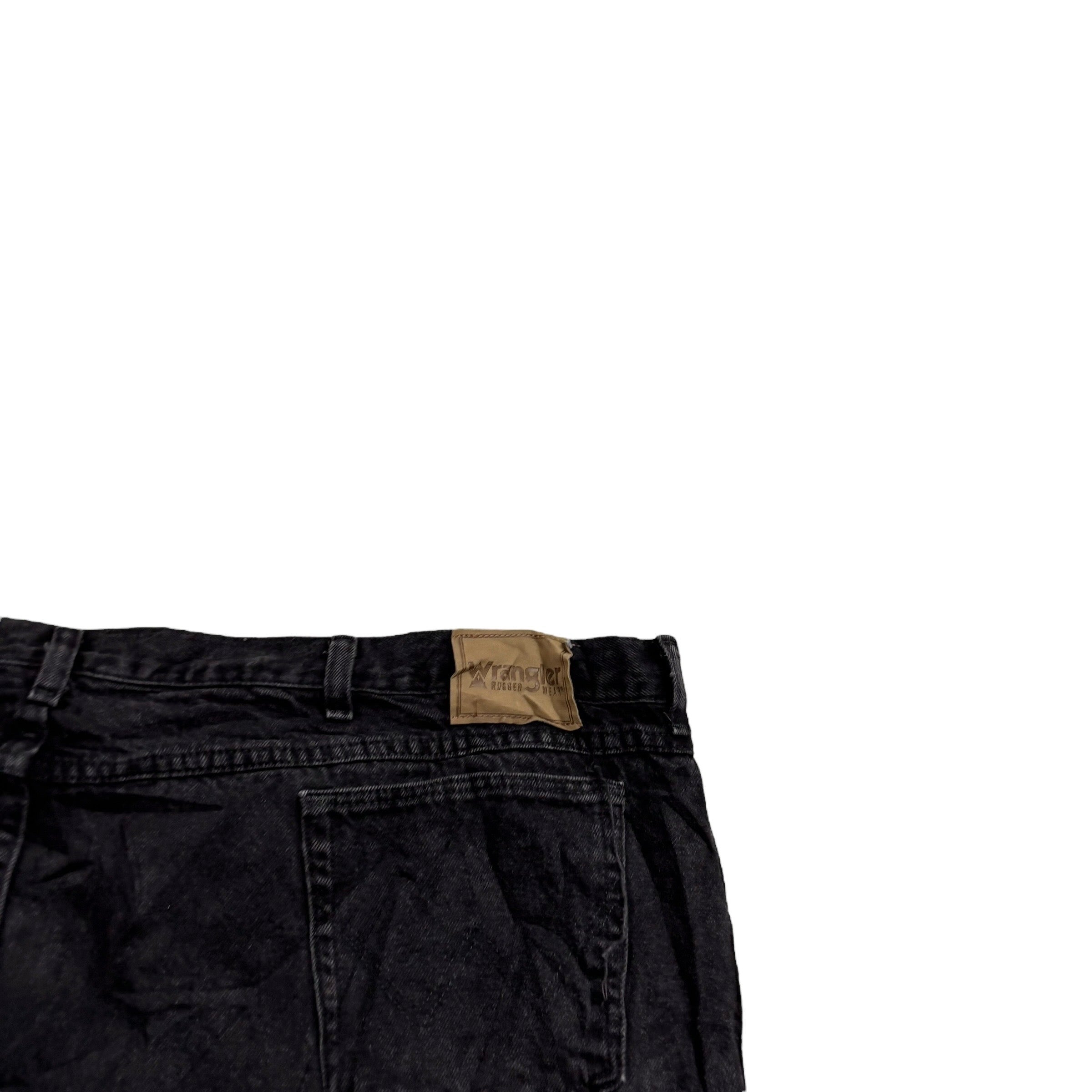 Wrangler Jeans W52 L27 Mens Black Relaxed Straight Fit Vintage Denim (E)