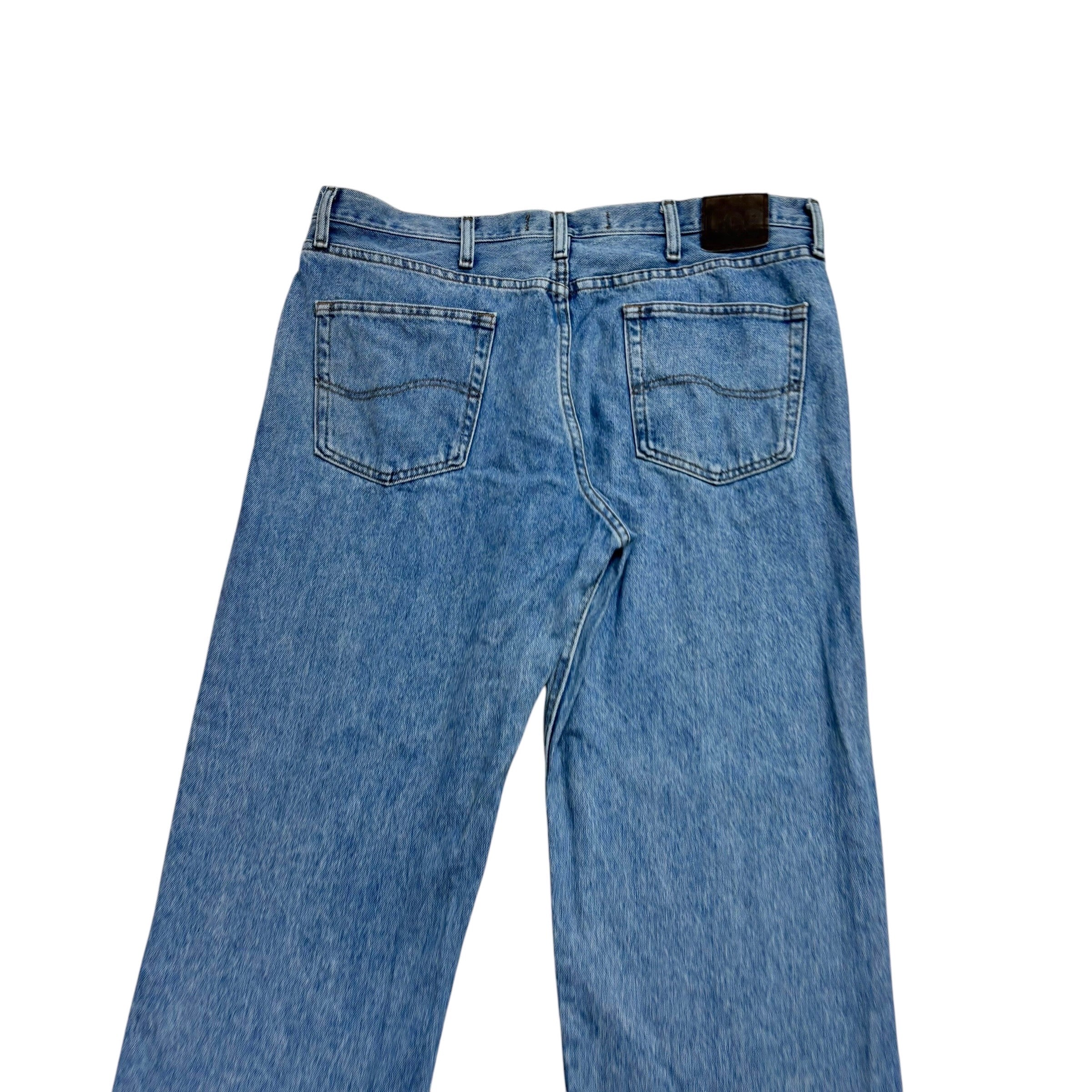 Lee Jeans W38 L29 Mens Light Blue Baggy Relaxed Straight Fit Vintage Denim (E)