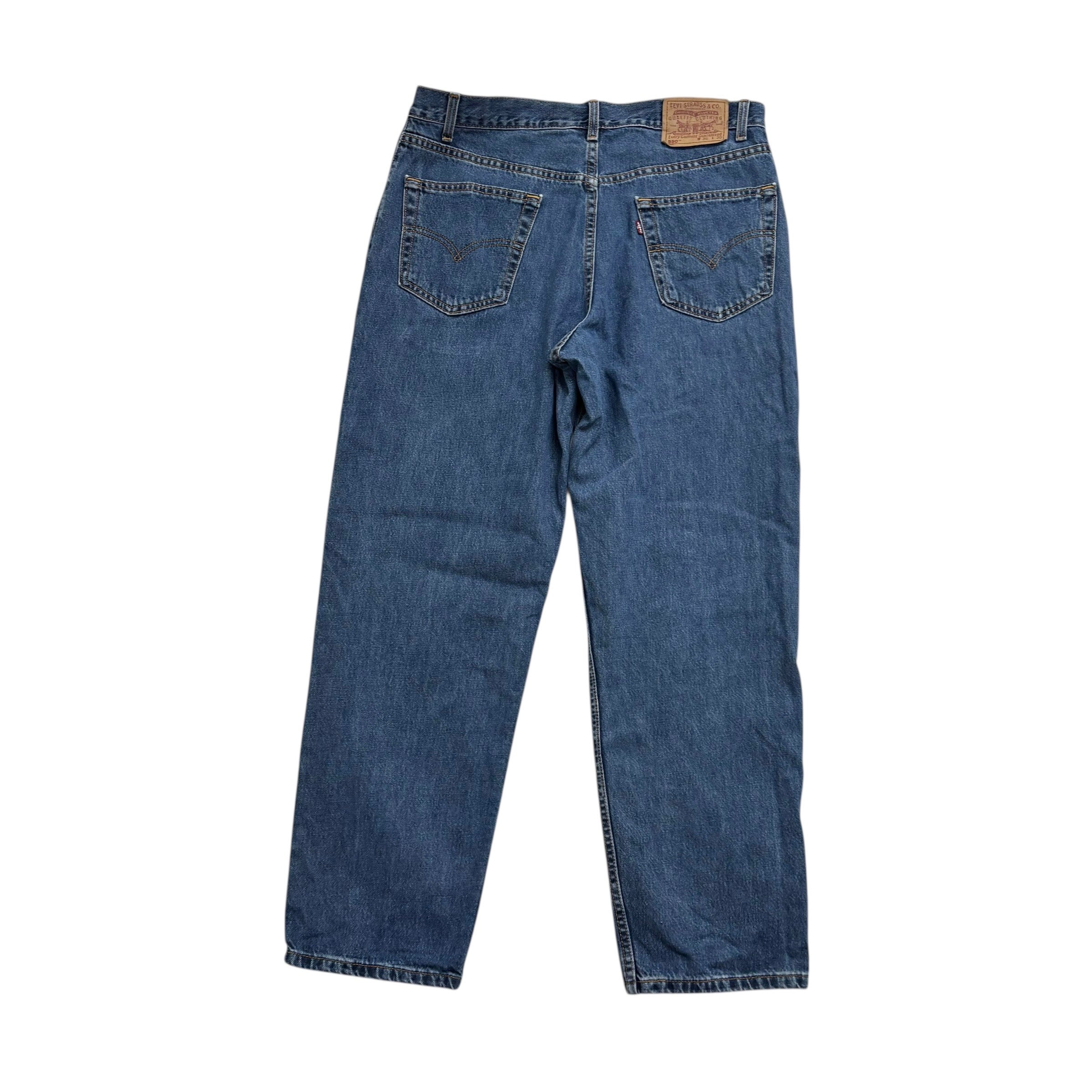 Levis 550 Jeans W36 L30 Mens Mid Blue Relaxed Straight Fit Vintage Denim