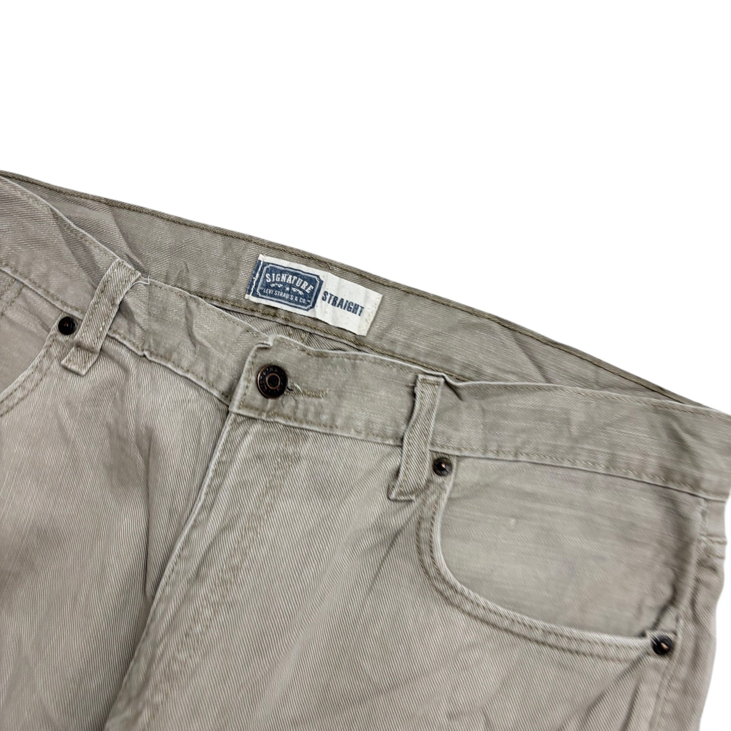 Levis Signature Trousers W36 L32 Mens Grey Relaxed Straight Vintage Pants