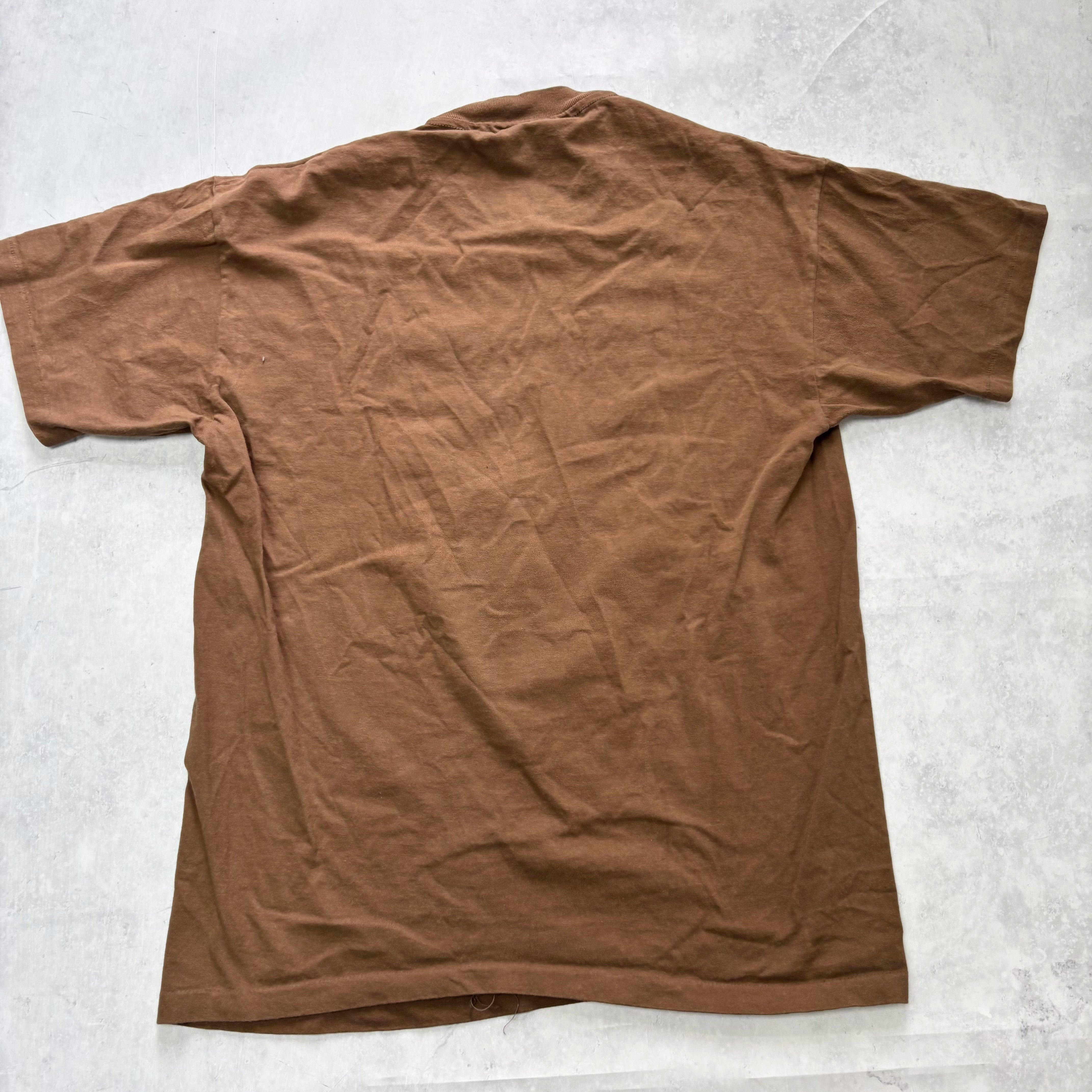 Vintage T Shirt Mens Large Brown Single Stitch Graphic Print 90s Nature (E)