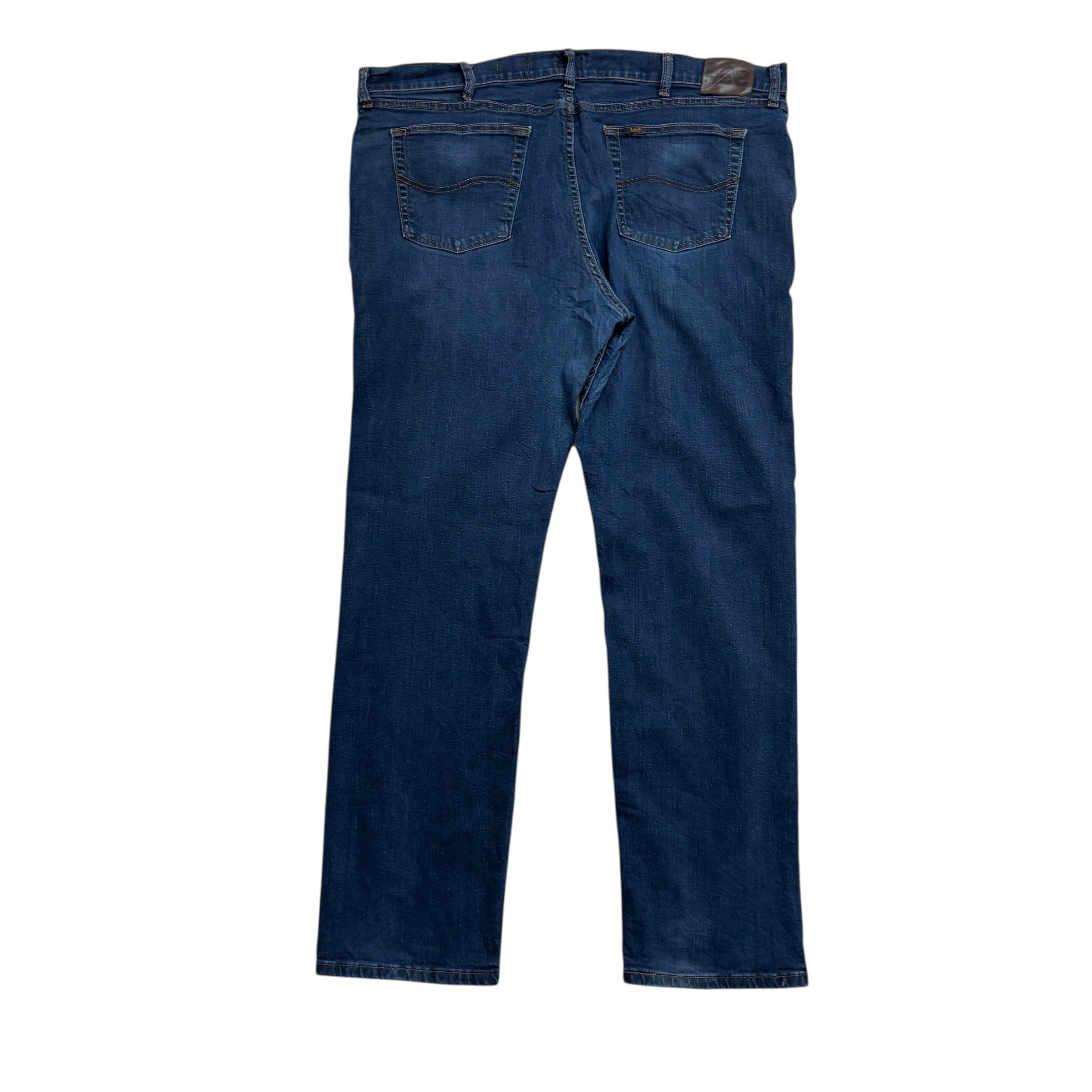 Lee Jeans W42 L32 Mens Dark Blue Regular Straight Classic Fit Stretch Denim