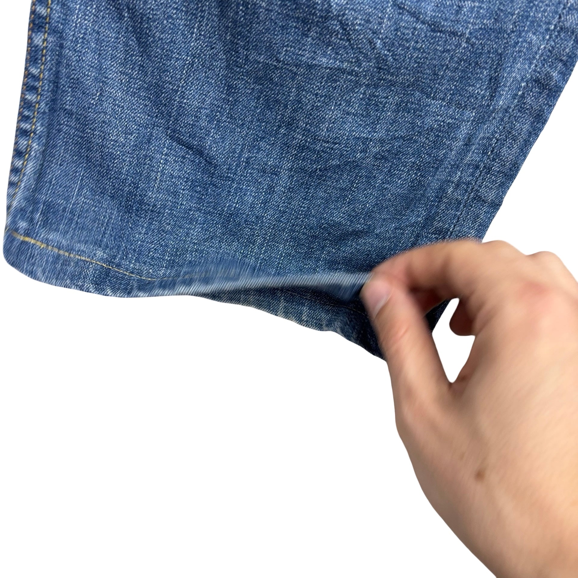 Levis 506 Jeans W34 L30 Mens Mid Blue Relaxed Straight Fit Stretch Denim (E)