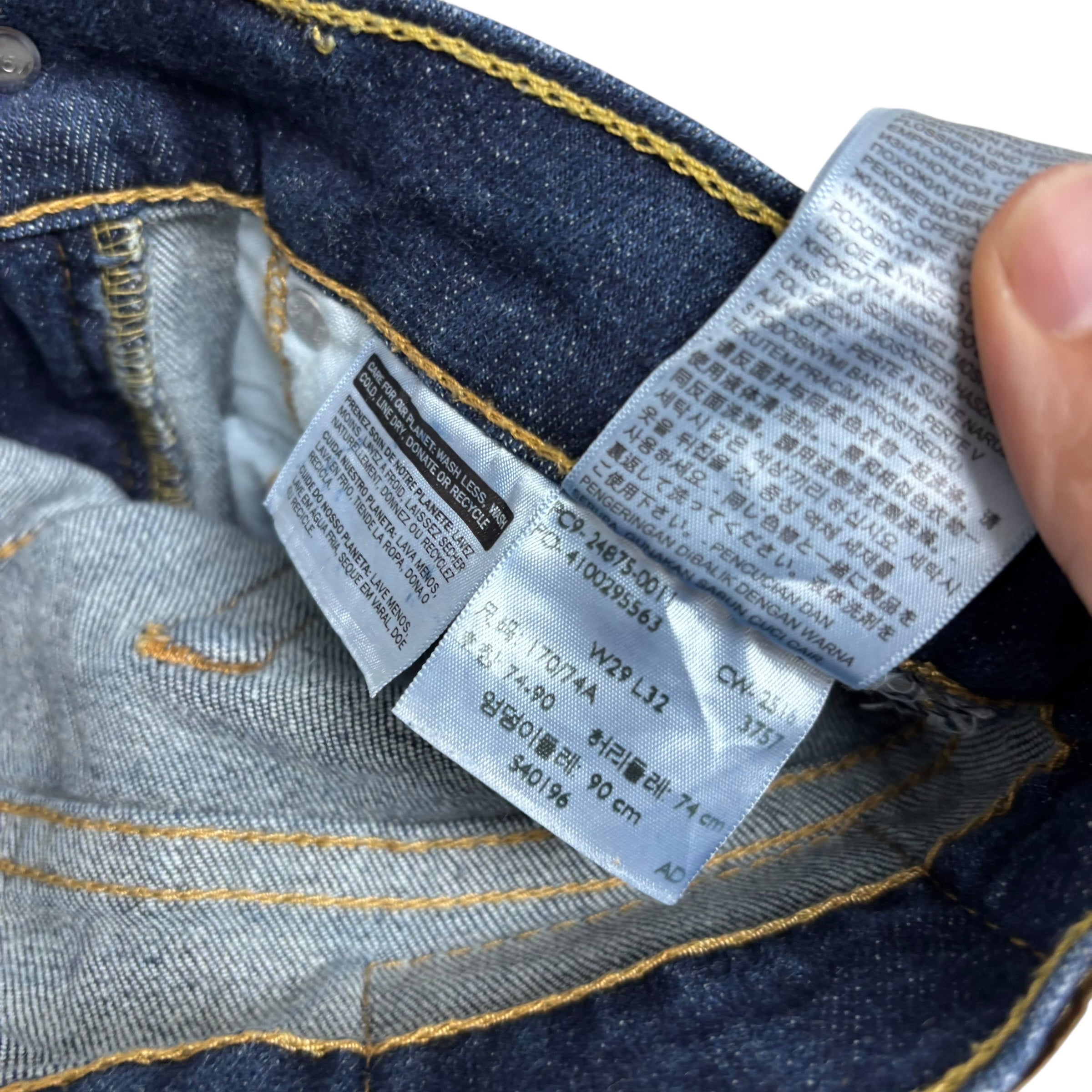 Levis 519 Jeans W27 L32 Mens Dark Blue Super Skinny Fit Stretch Denim (E)