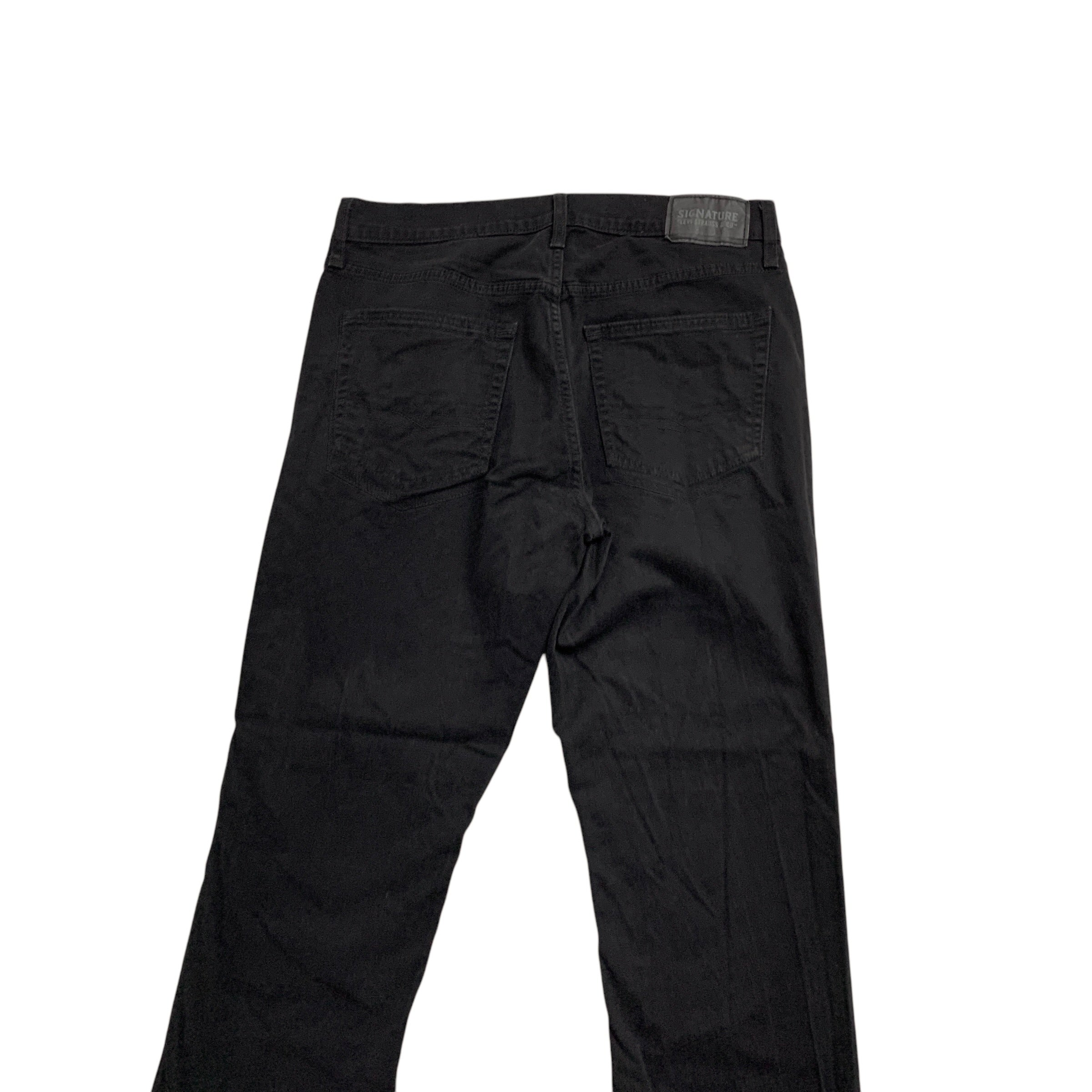 Levis Signature Trousers W32 L31 Mens Black Athletic Fit Stretch Pants (E)