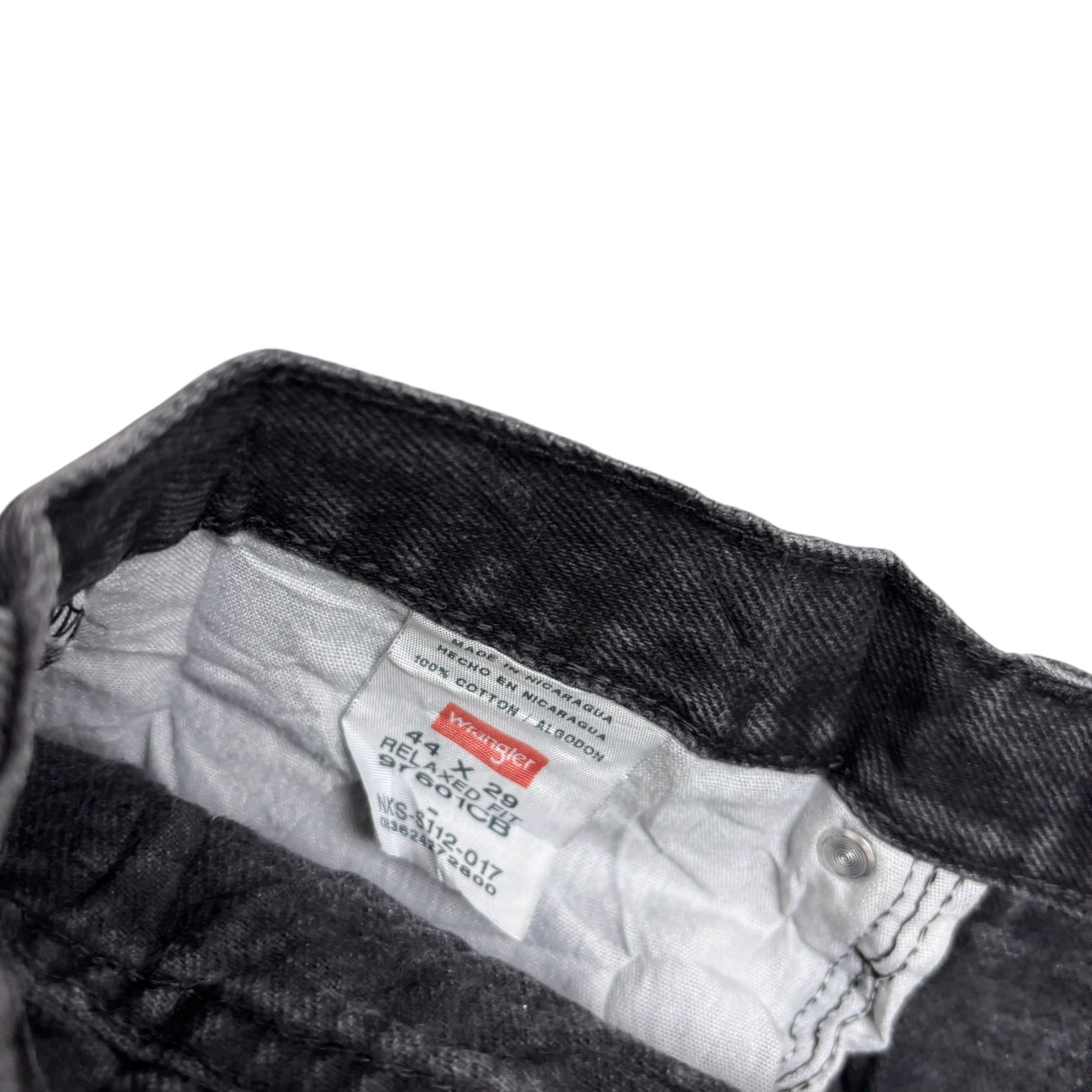 Wrangler Jeans W44 L29 Mens Black Relaxed Straight Fit Denim