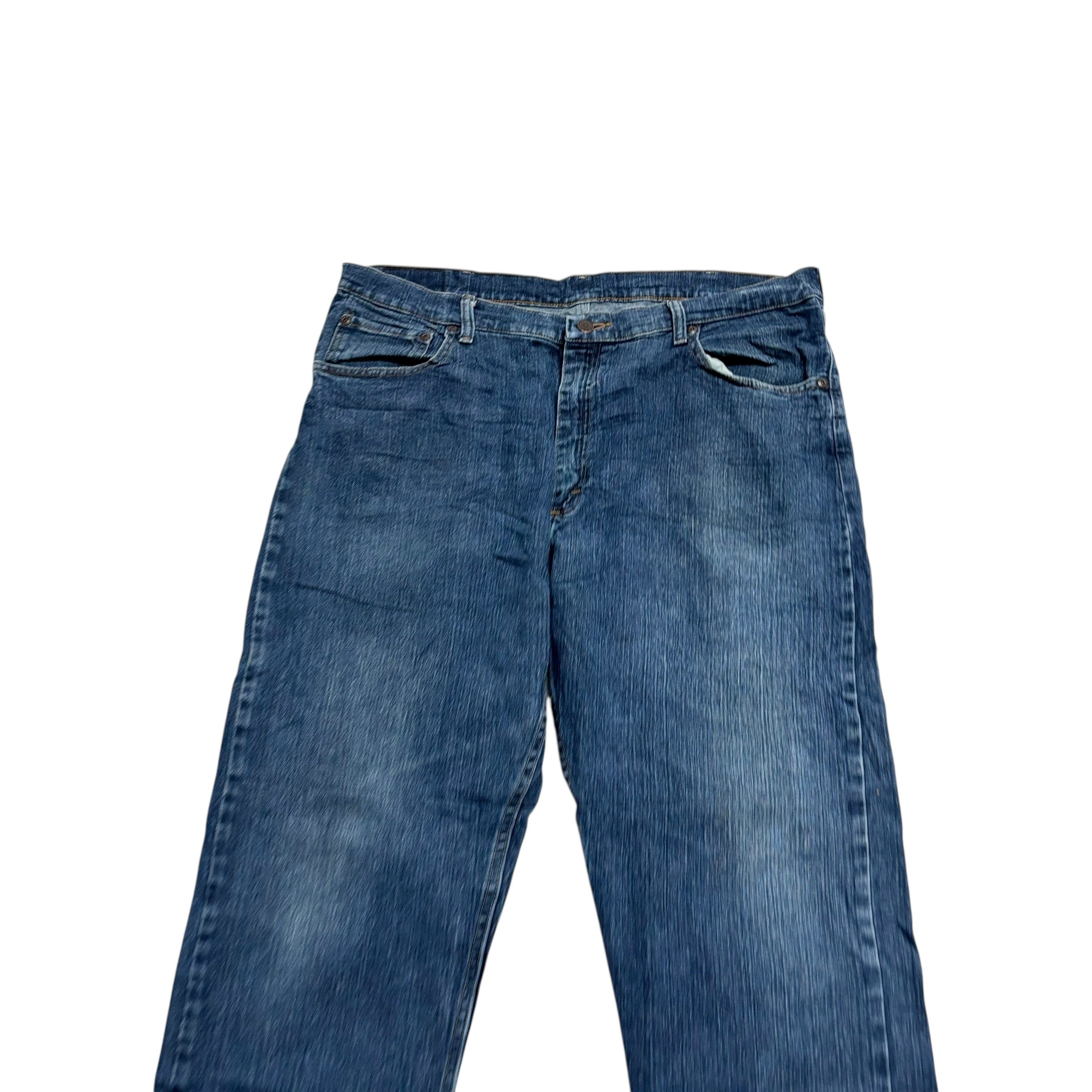 Wrangler Jeans W38 L30 Mens Dark Blue Relaxed Straight Fit Stretch Denim