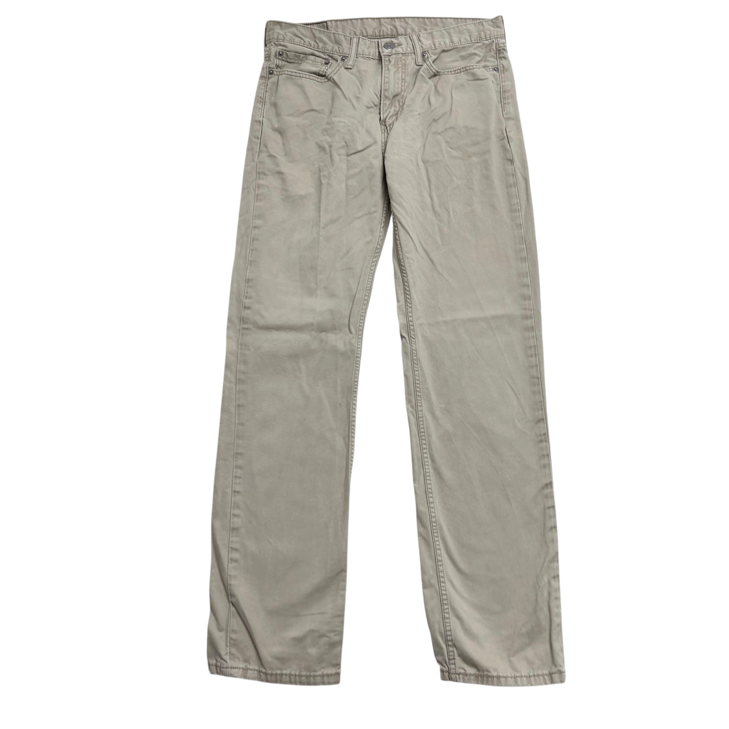 Levis 514 Trousers W33 L34 Mens Cream Regular Straight Fit Cotton Pants (E)