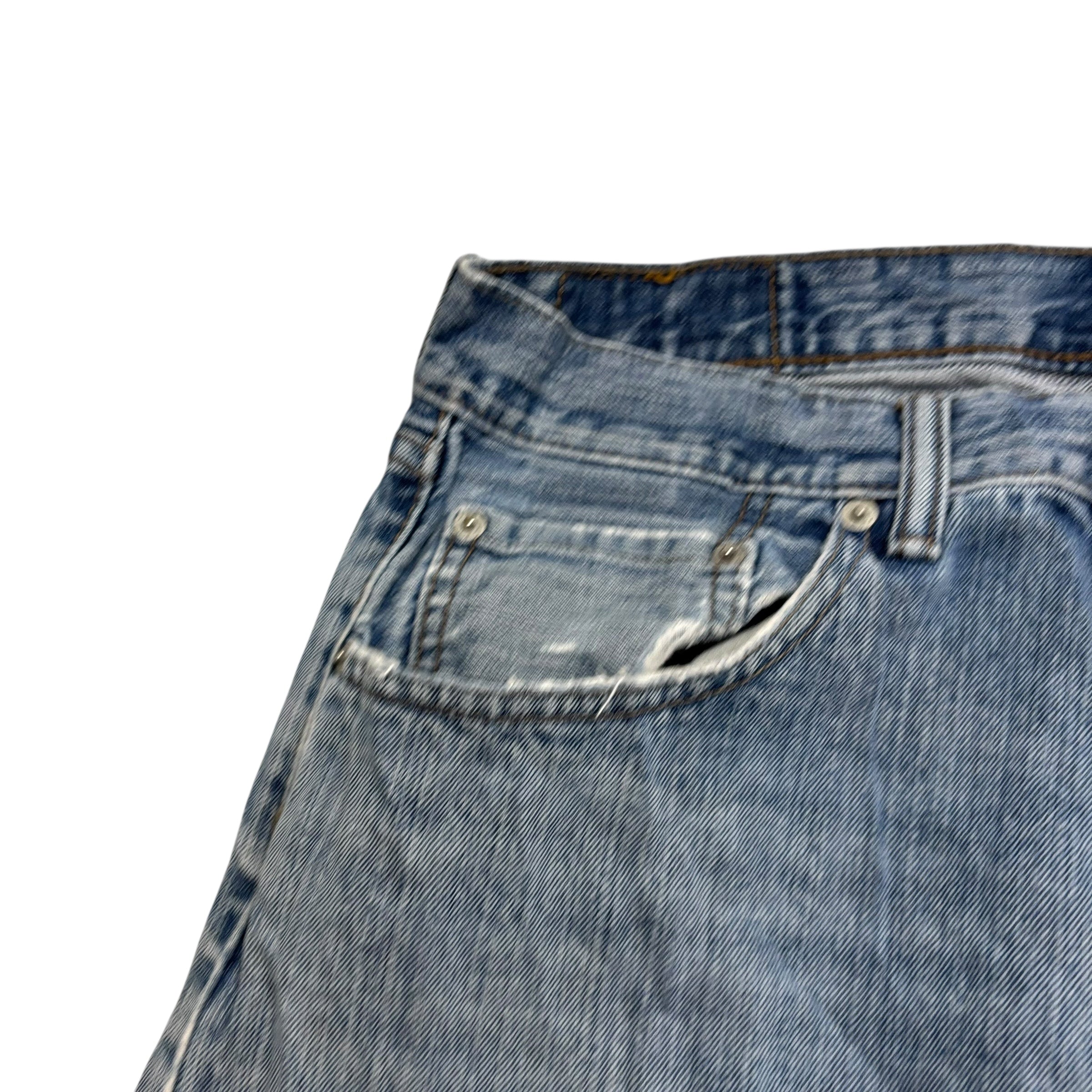 Levis 559 Jeans W34 L32 Mens Light Blue Baggy Relaxed Fit Distressed