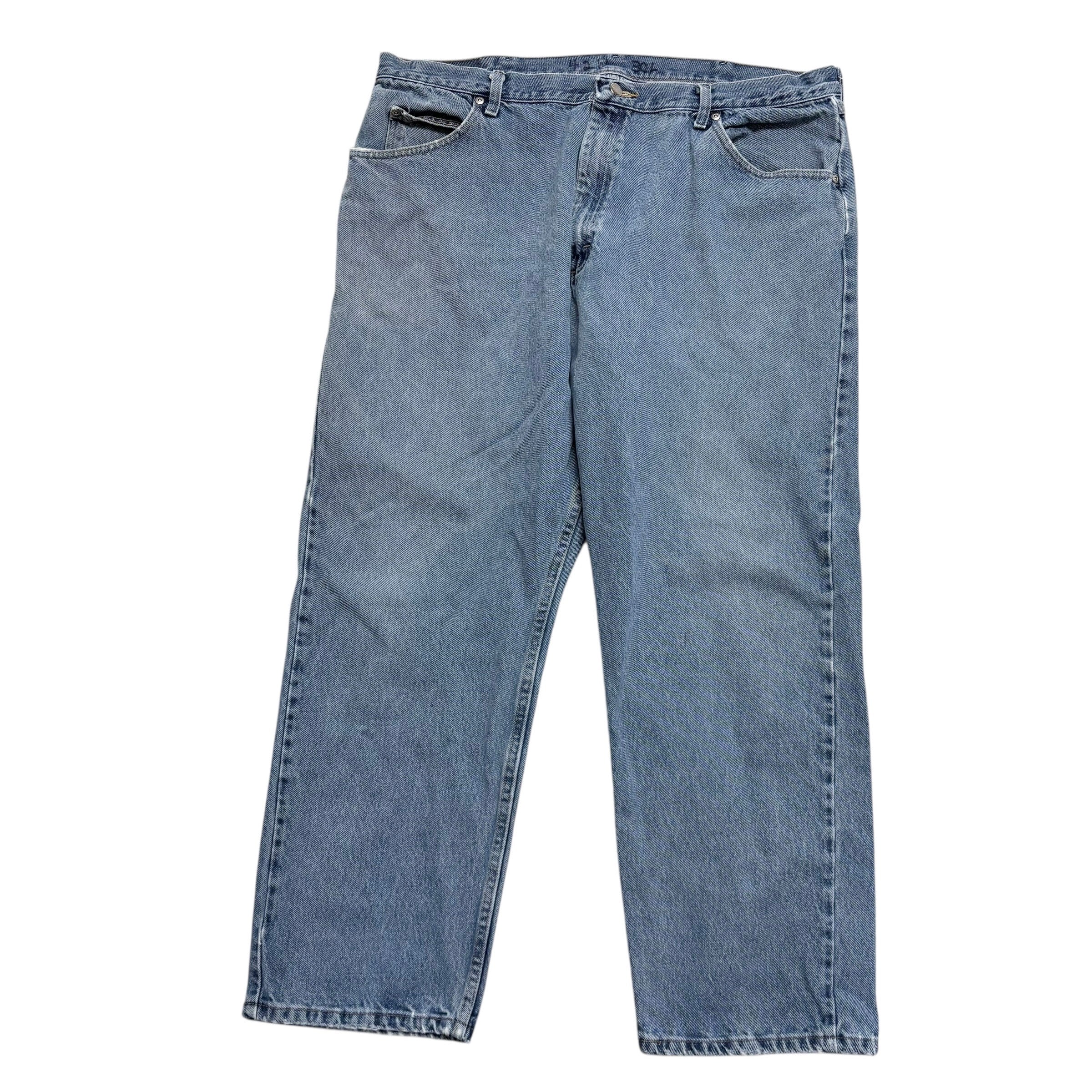Wrangler Jeans W40 L30 Mens Light Blue Relaxed Straight Fit Denim