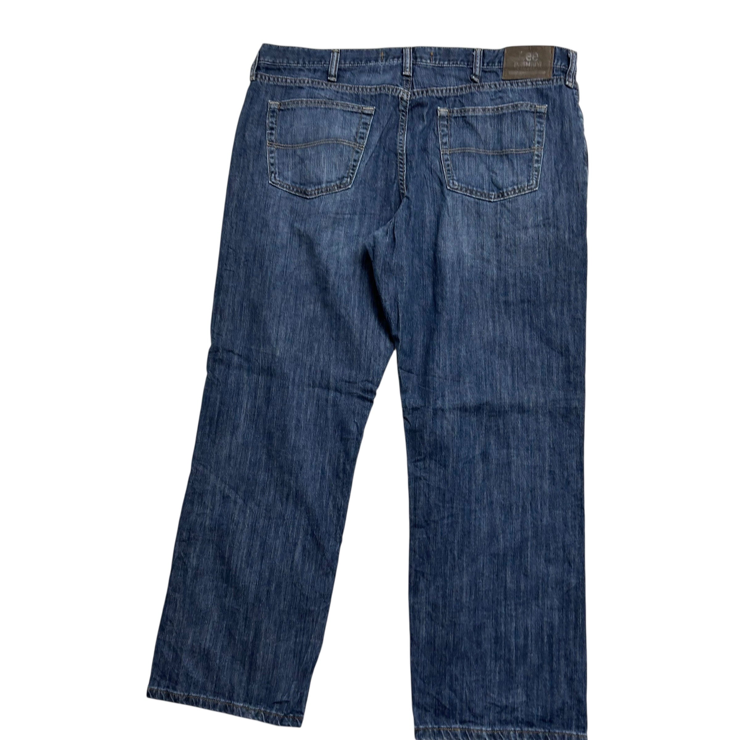 Lee Jeans W40 L30 Mens Dark Blue Regular Straight Classic Fit Vintage Denim (E)