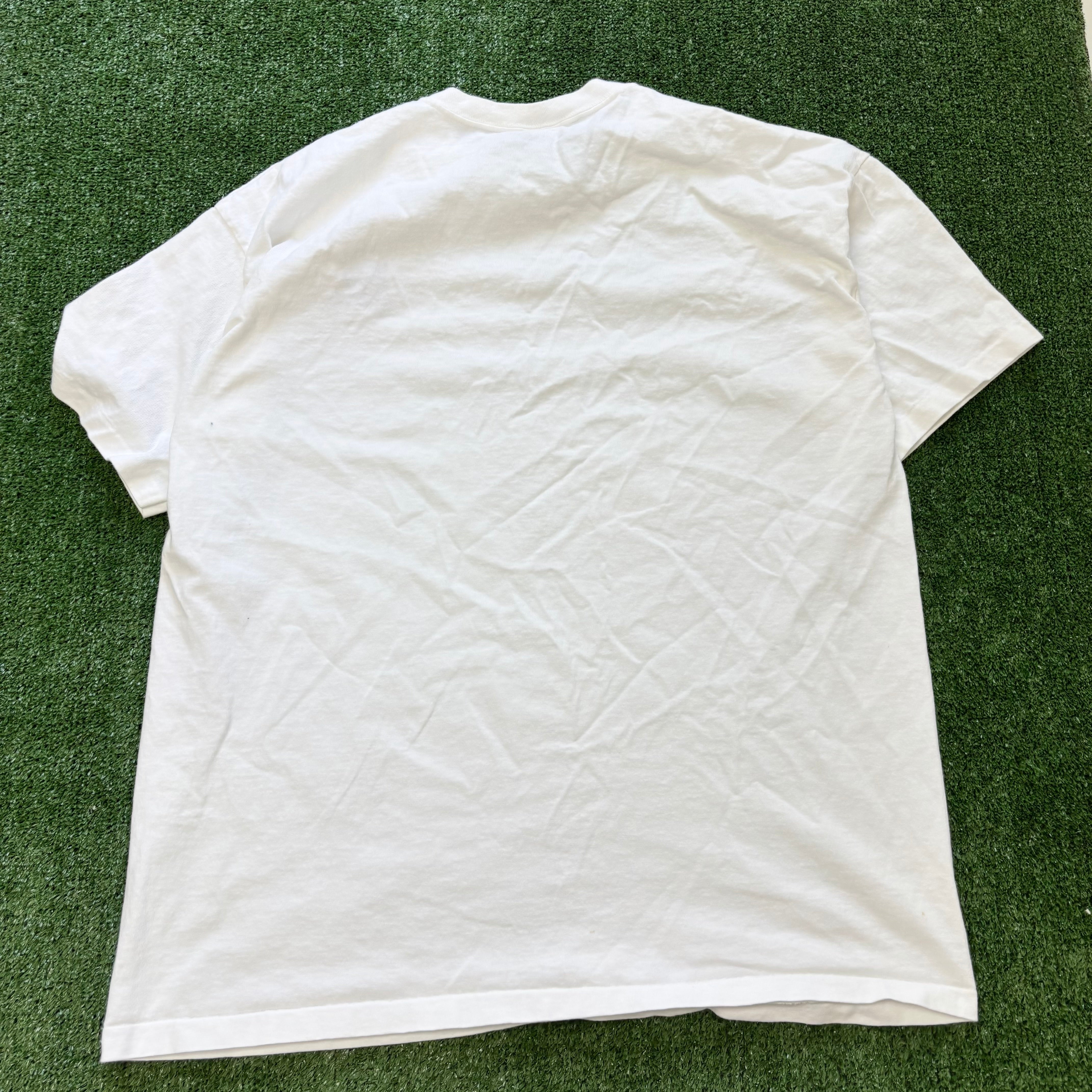 Vintage T Shirt Mens XL White Single Stitch Graphic Print 90s USA (E)