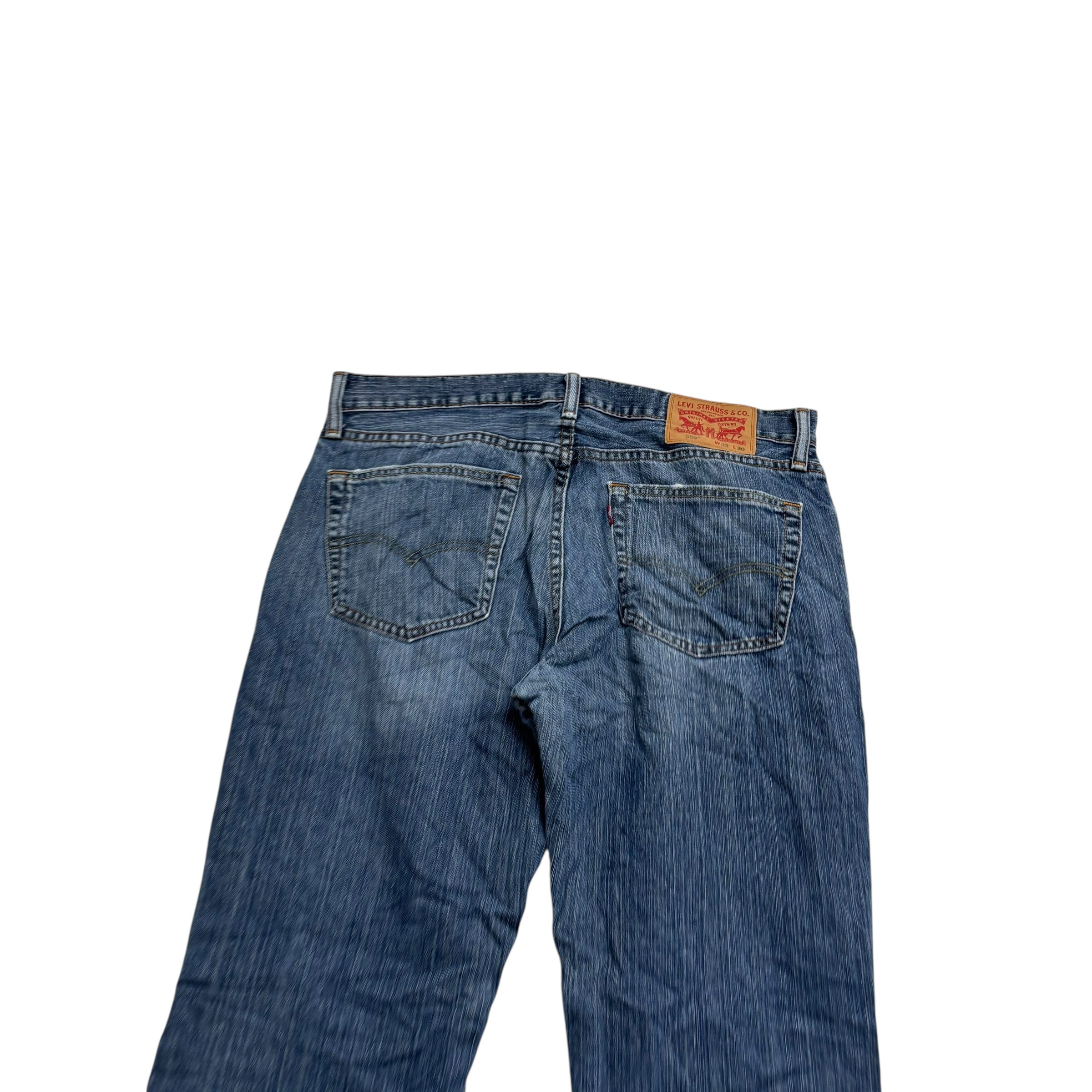 Levis 559 Jeans W33 L30 Mens Mid Blue Baggy Relaxed Straight Fit Denim