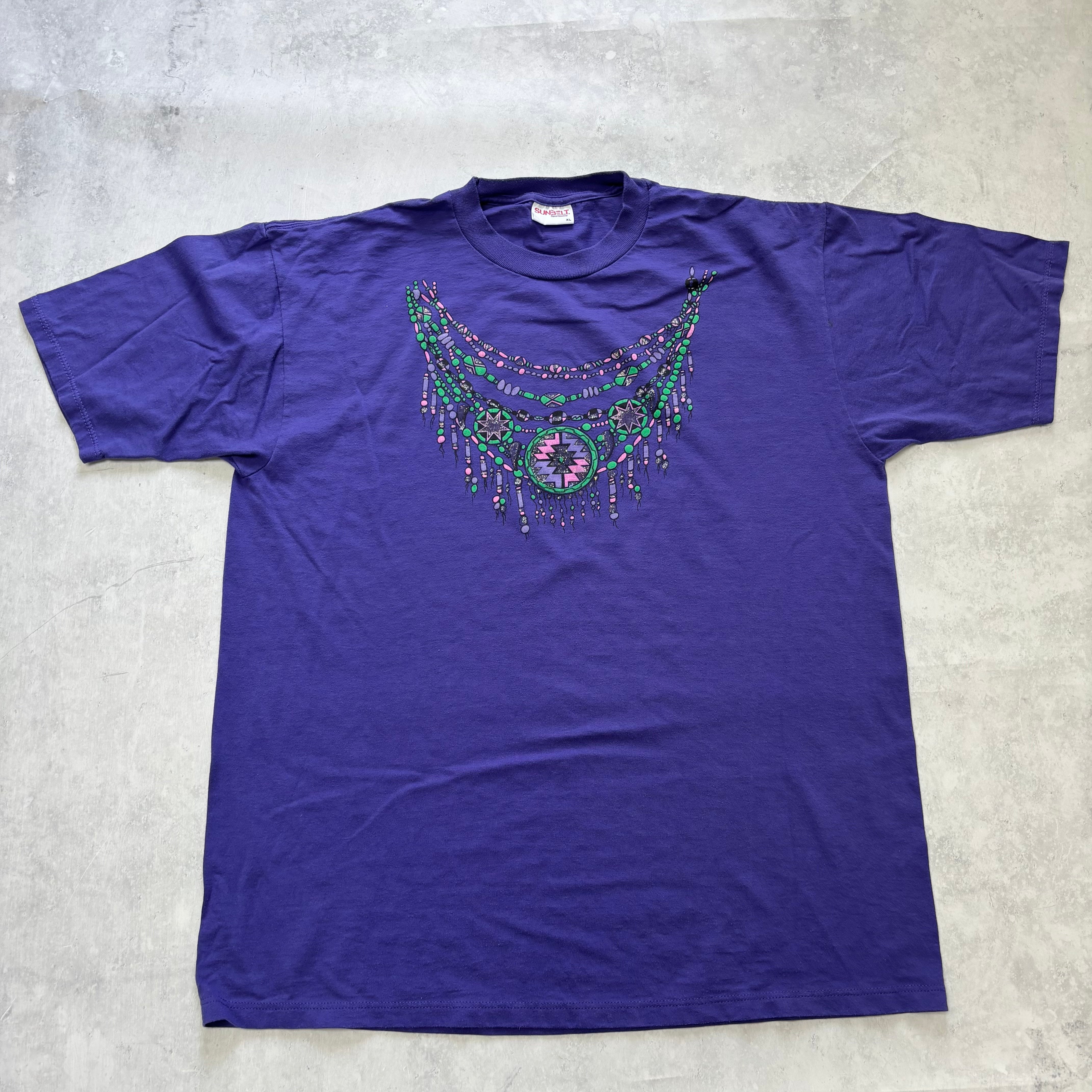 Vintage T Shirt Mens XL Purple Graphic Print 90s USA Western (E)