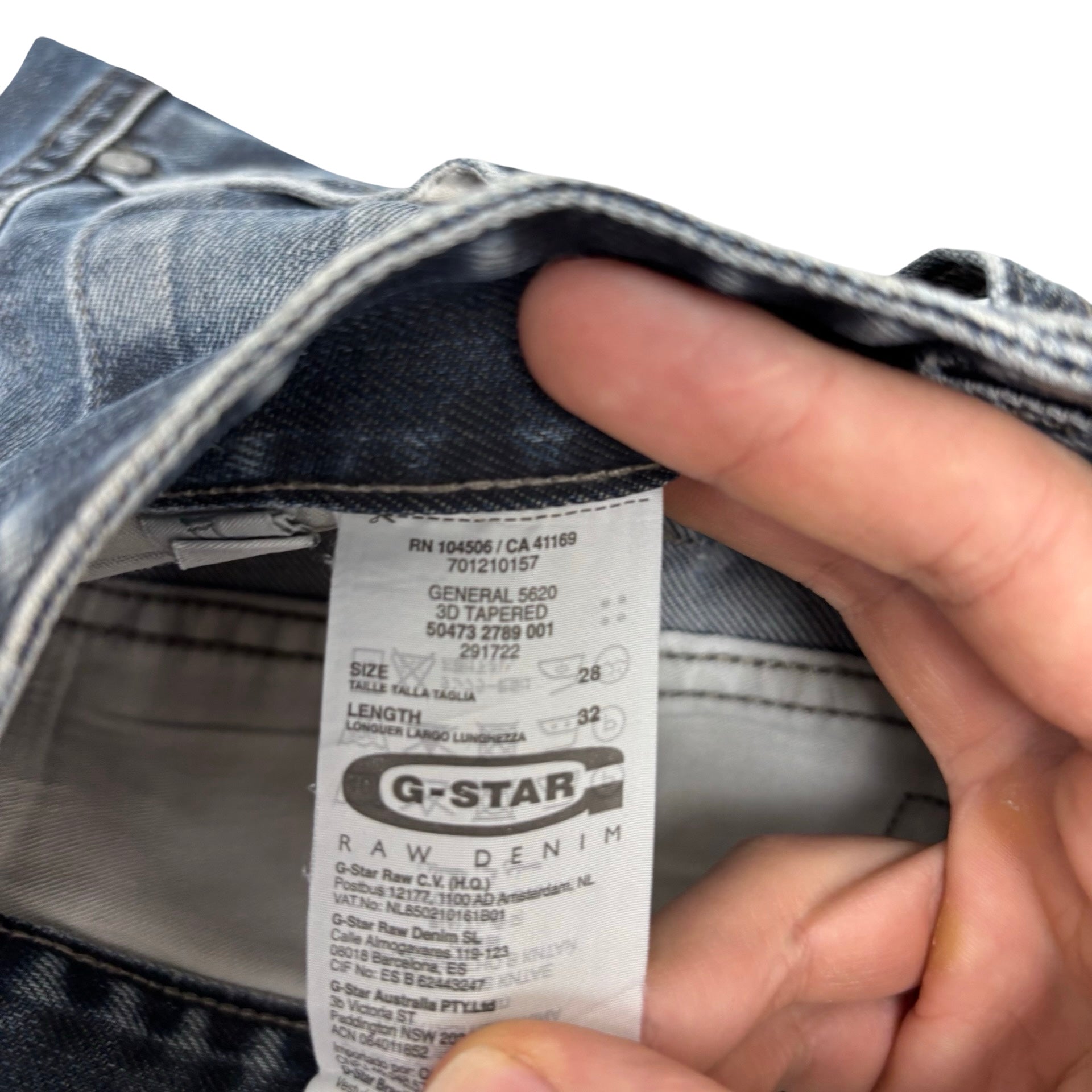 G Star Raw 3D Tapered Jeans W28 L32 Mens Dark Blue Denim