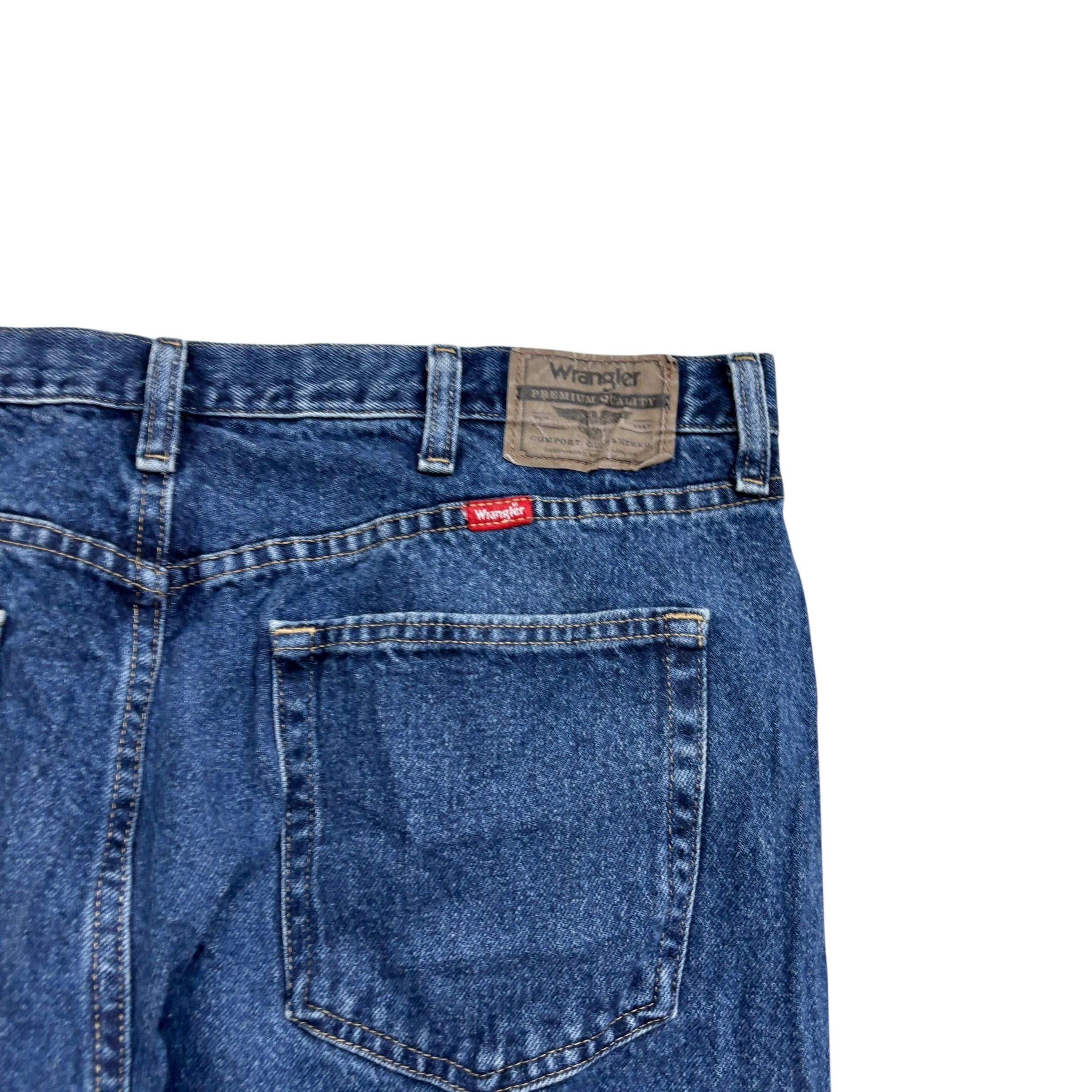 Wrangler Jeans W40 L30 Mens Mid Blue Regular Straight Fit Denim (E)