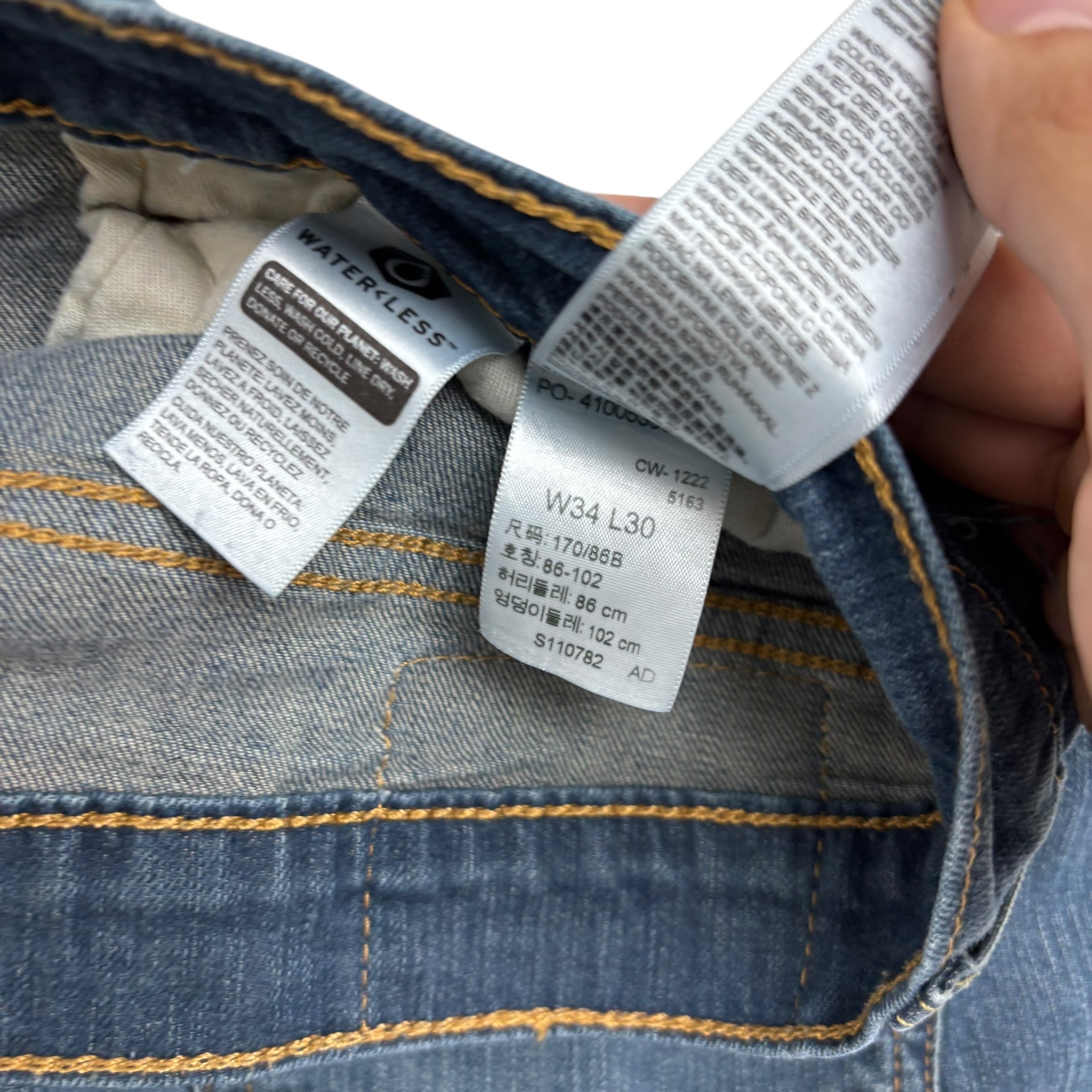 Levis 514 Jeans W34 L30 Mens Dark Blue Regular Straight Fit Stretch Denim (F)