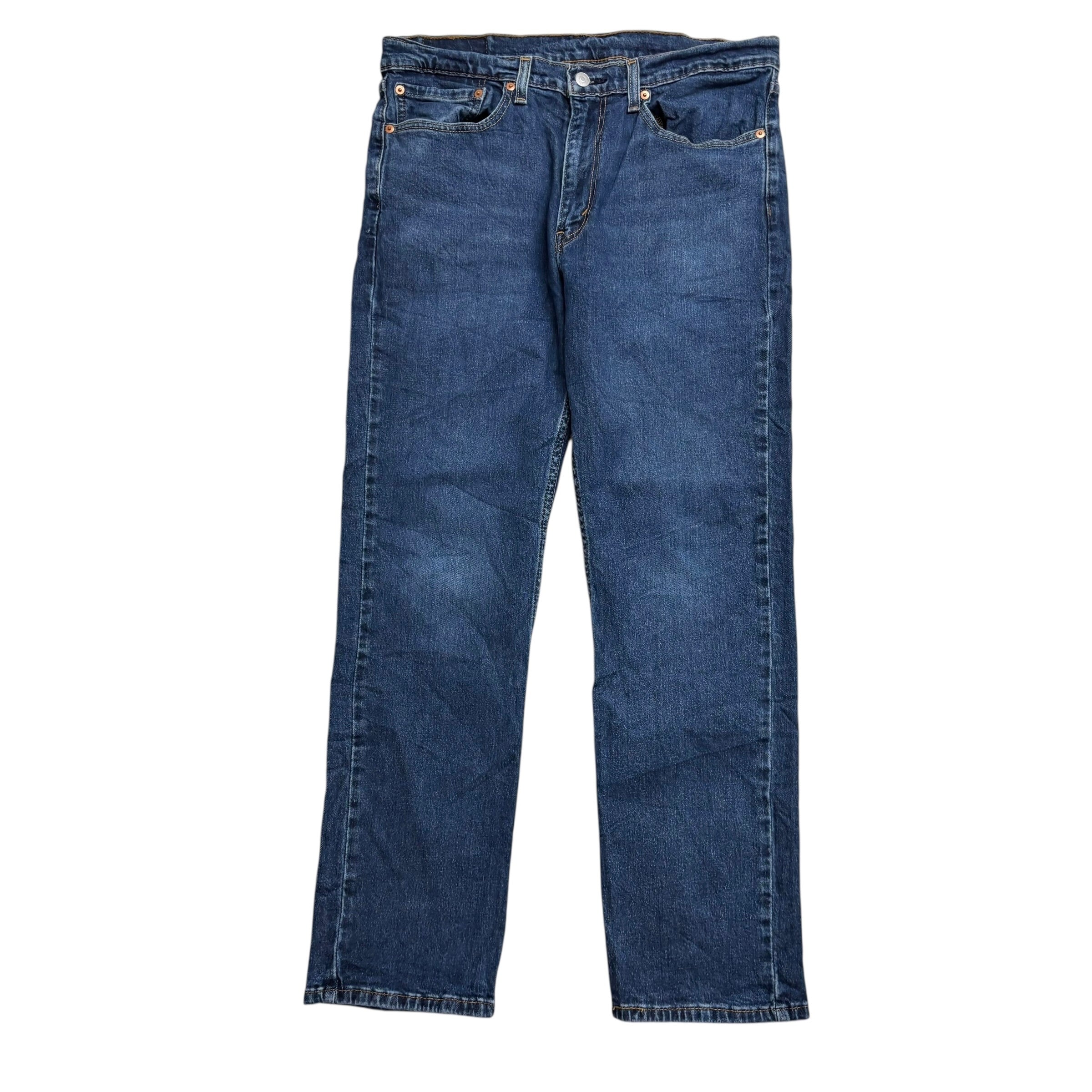 Levis 514 Jeans W34 L30 Mens Mid Blue Regular Straight Fit Stretch Denim (E)