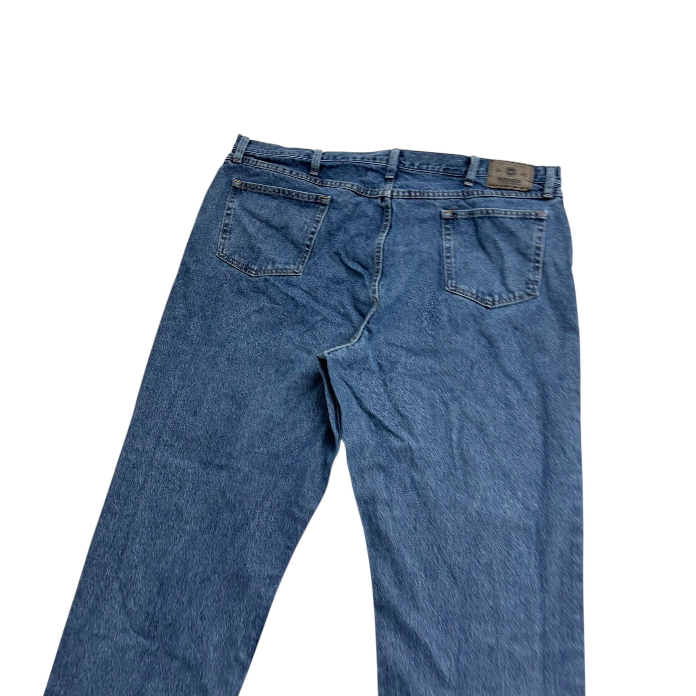 Wrangler Jeans W44 L32 Mens Mid Blue Relaxed Straight Fit Baggy Denim (E)