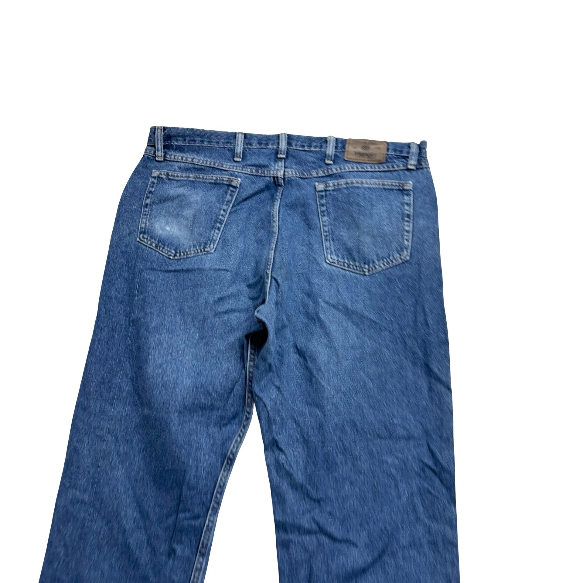 Wrangler Jeans W40 L30 Mens Mid Blue Relaxed Straight Fit Denim