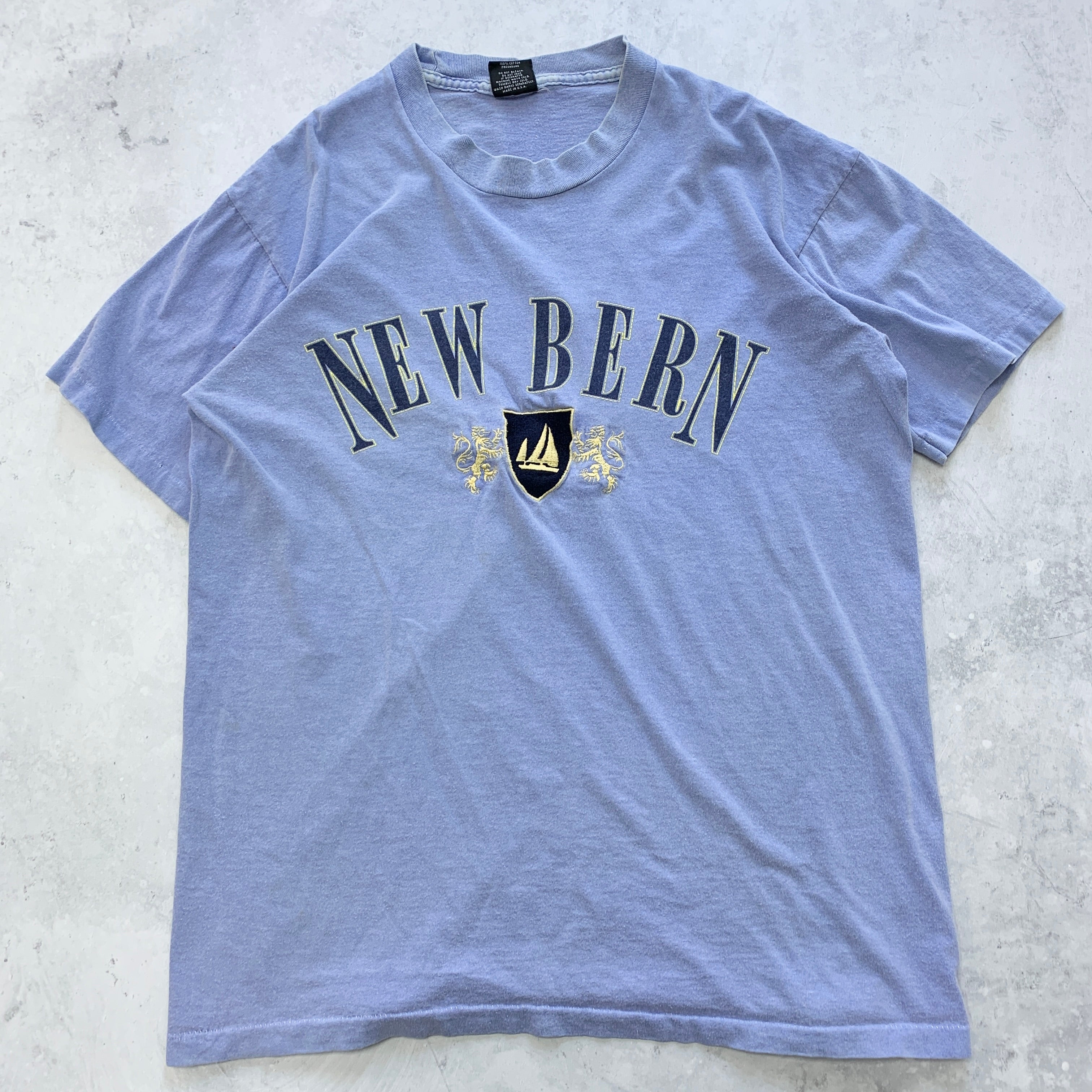 Vintage T Shirt Mens Large Blue Single Stitch Graphic Print 90s Tourist USA