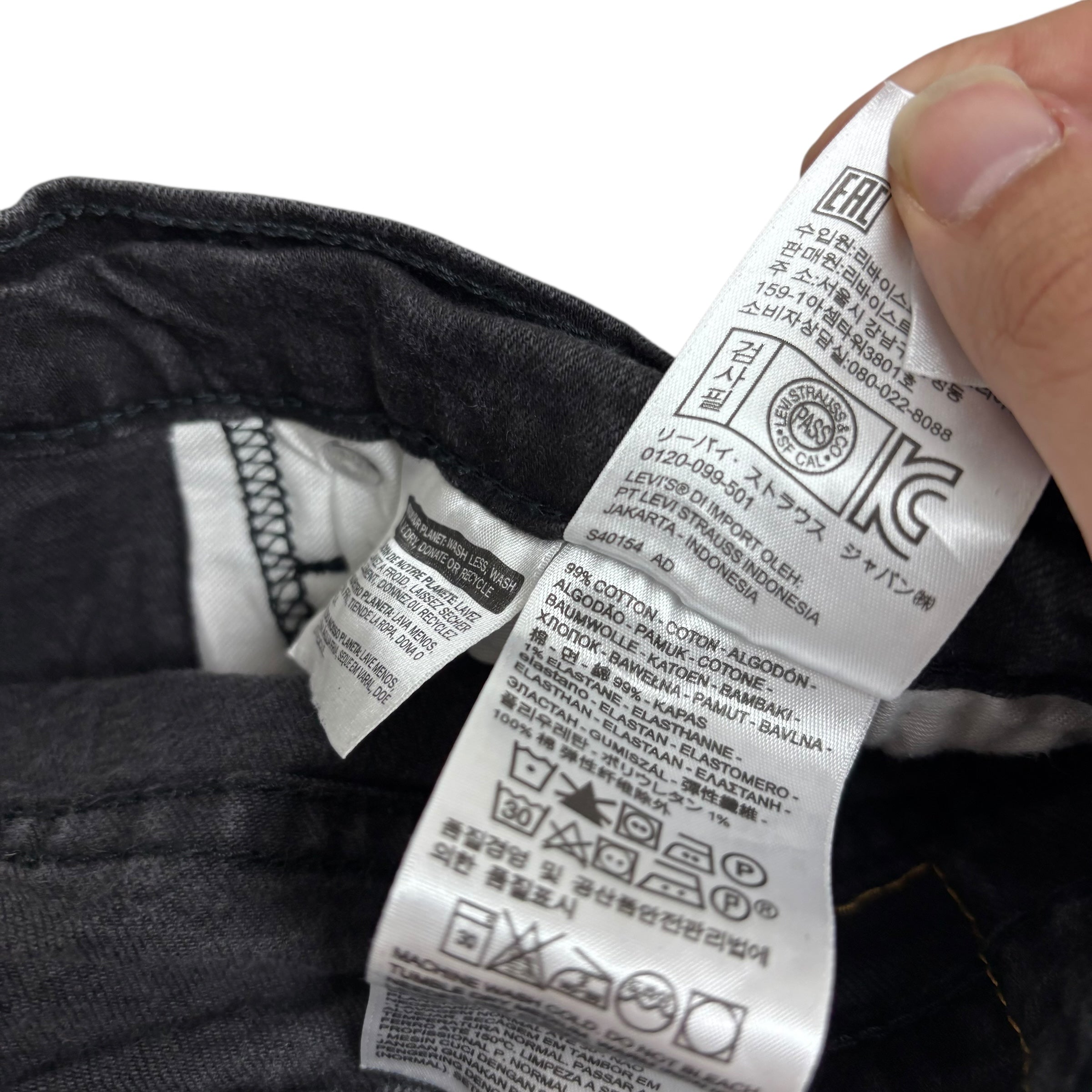 Levis 514 Jeans W32 L30 Mens Black Regular Straight Fit Stretch Denim (E)