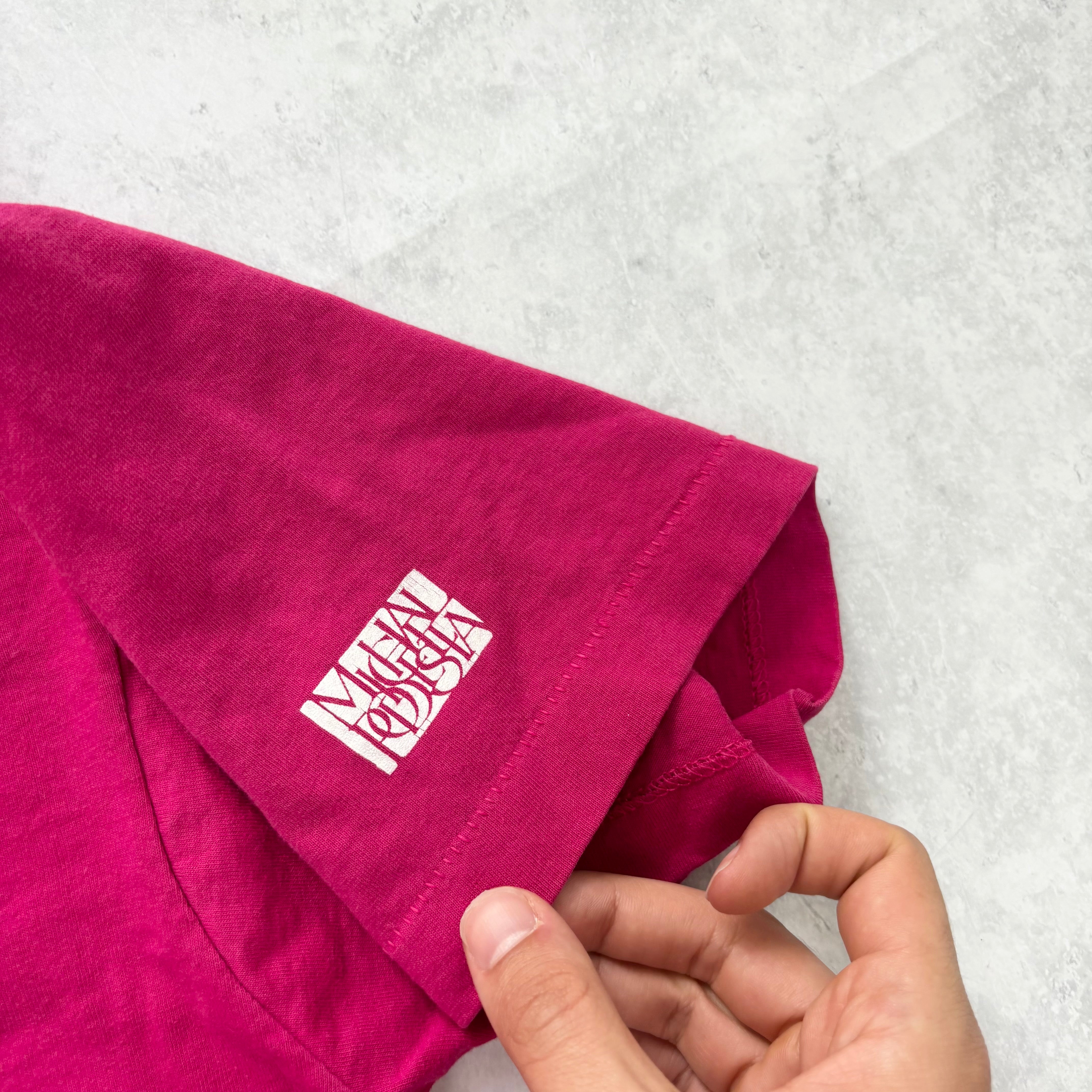 Vintage T Shirt Mens XL Pink Single Stitch Graphic Print 90s USA (E)