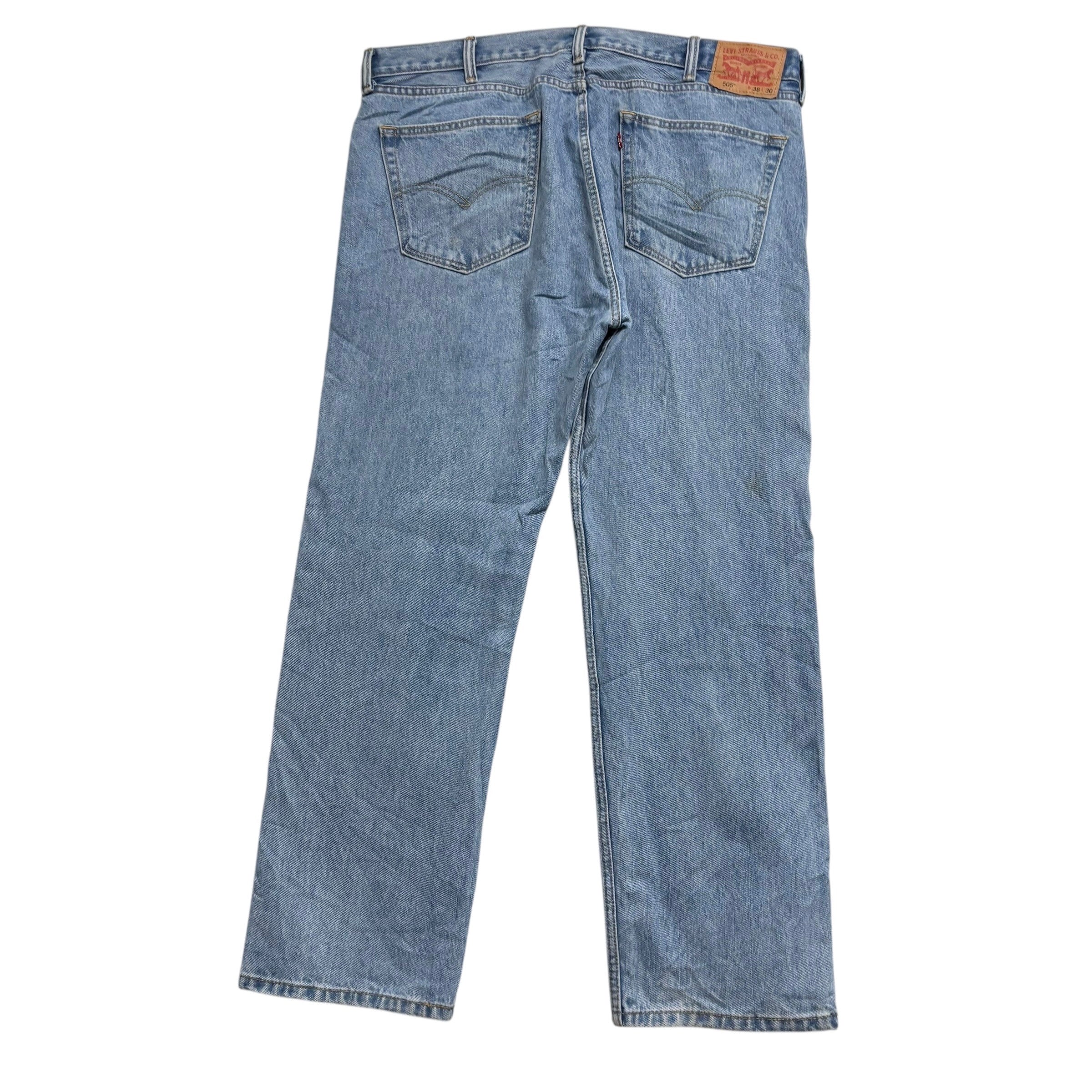 Levis 505 Jeans W40 L30 Mens Light Blue Regular Straight Fit Denim