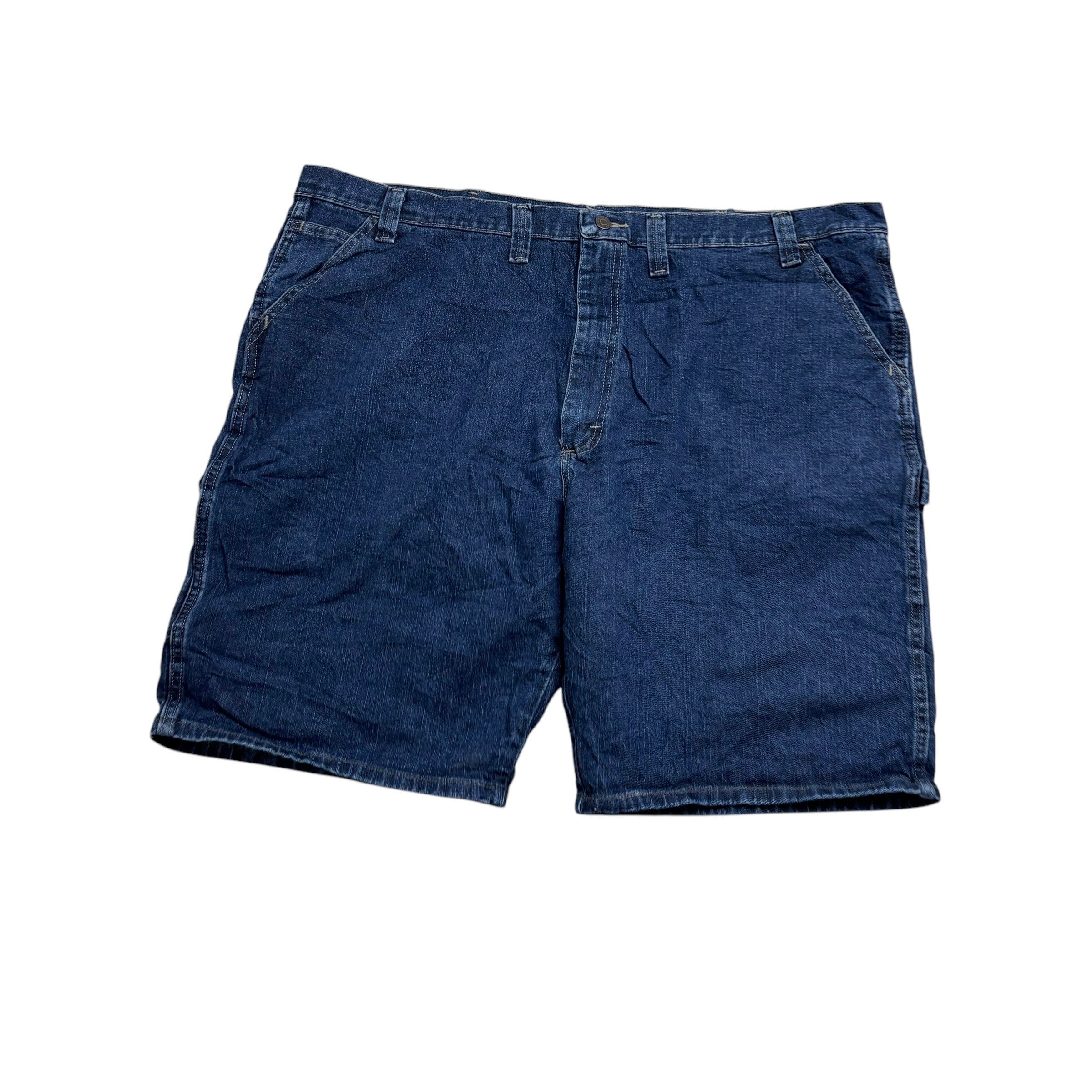 Wrangler Jorts W46 Mens Dark Blue Denim Shorts Relaxed Stretch Carpenter (E)